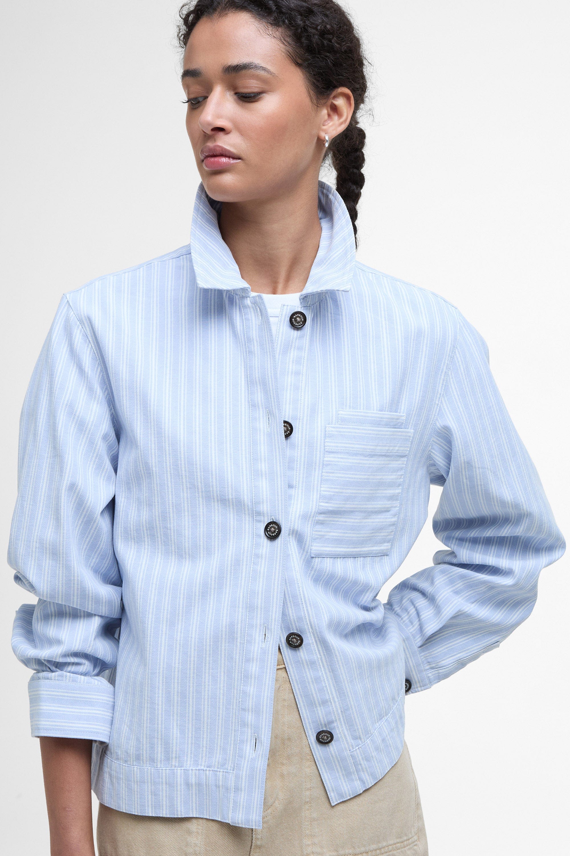 June Overshirt - Chambray Stripe - Image 4