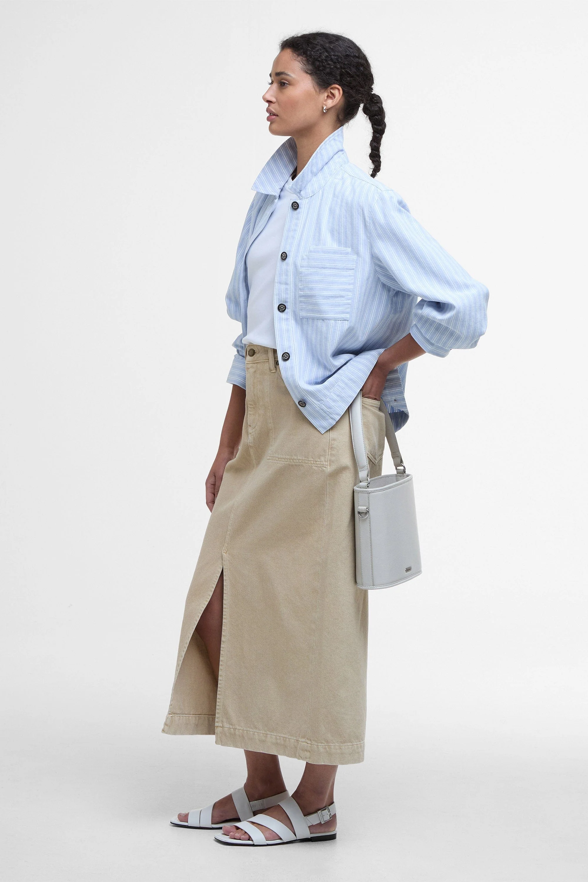 June Overshirt - Chambray Stripe - Image 7