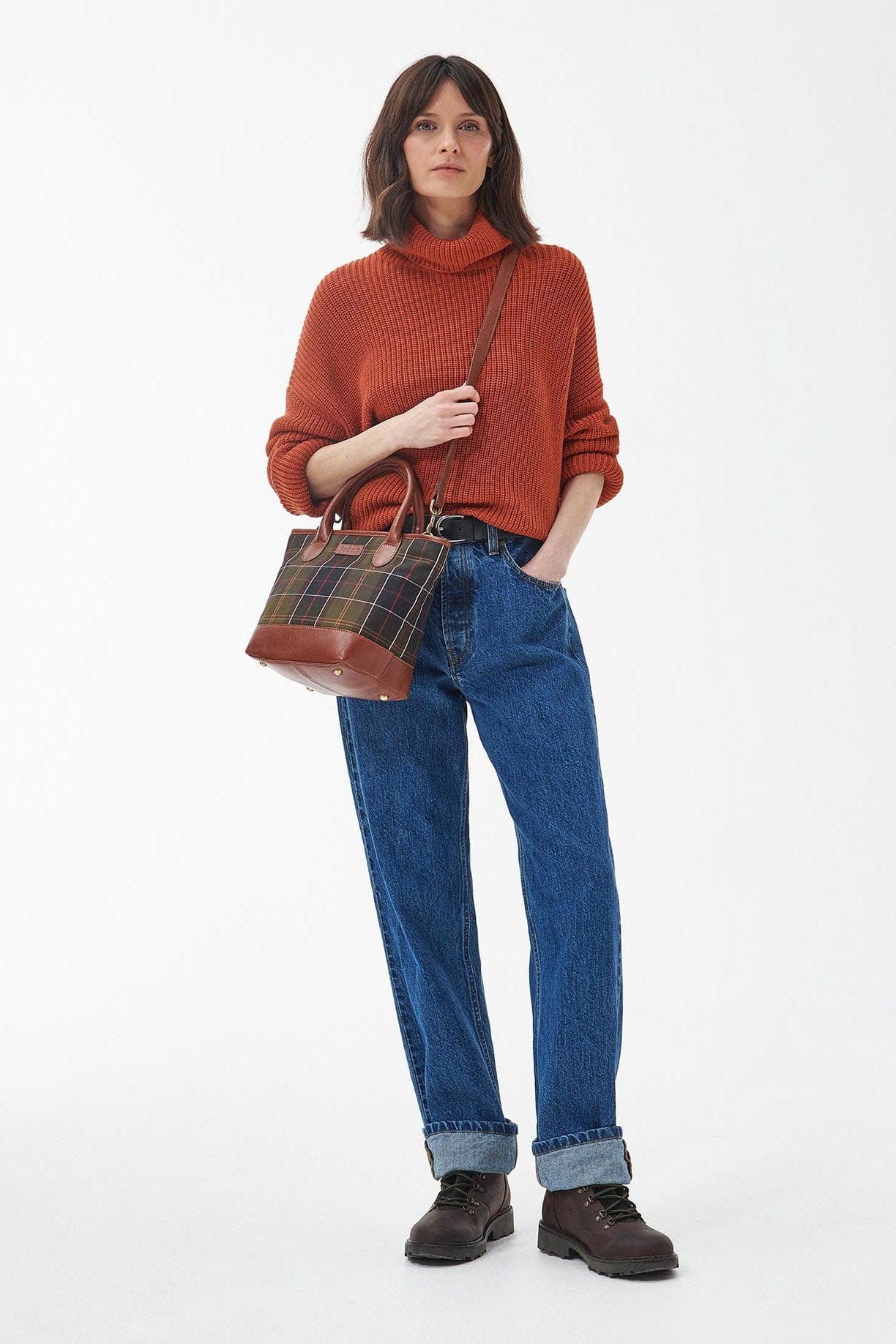 Katrine Tartan Leather Tote Bag - Classic Tartan - Image 3