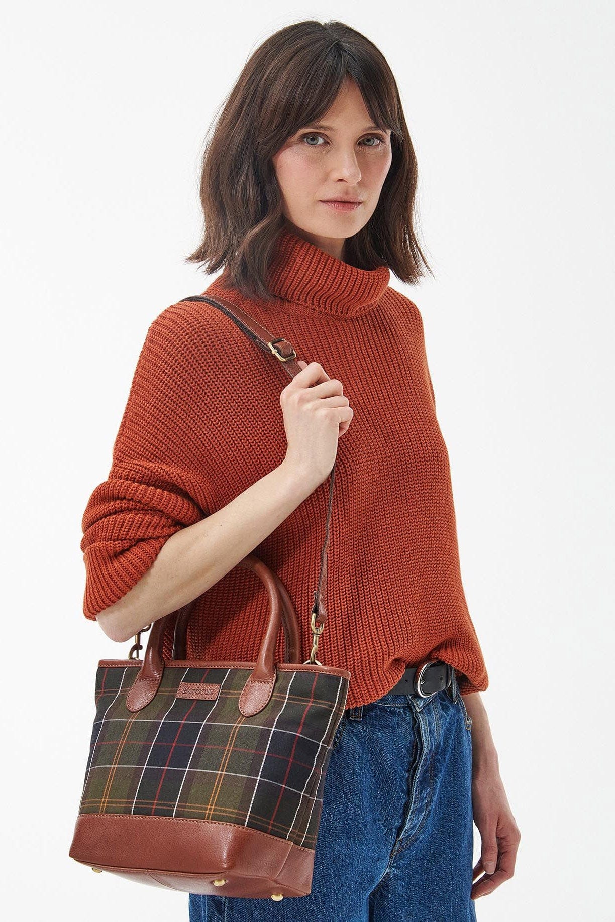 Katrine Tartan Leather Tote Bag - Classic Tartan - Image 4