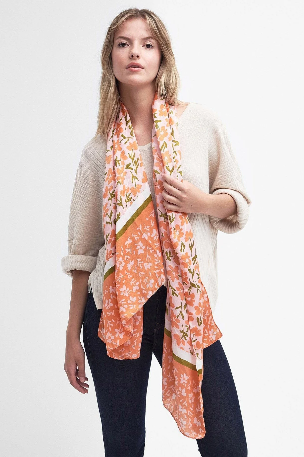 Kelley Floral Scarf - Apricot Crush - Image 3