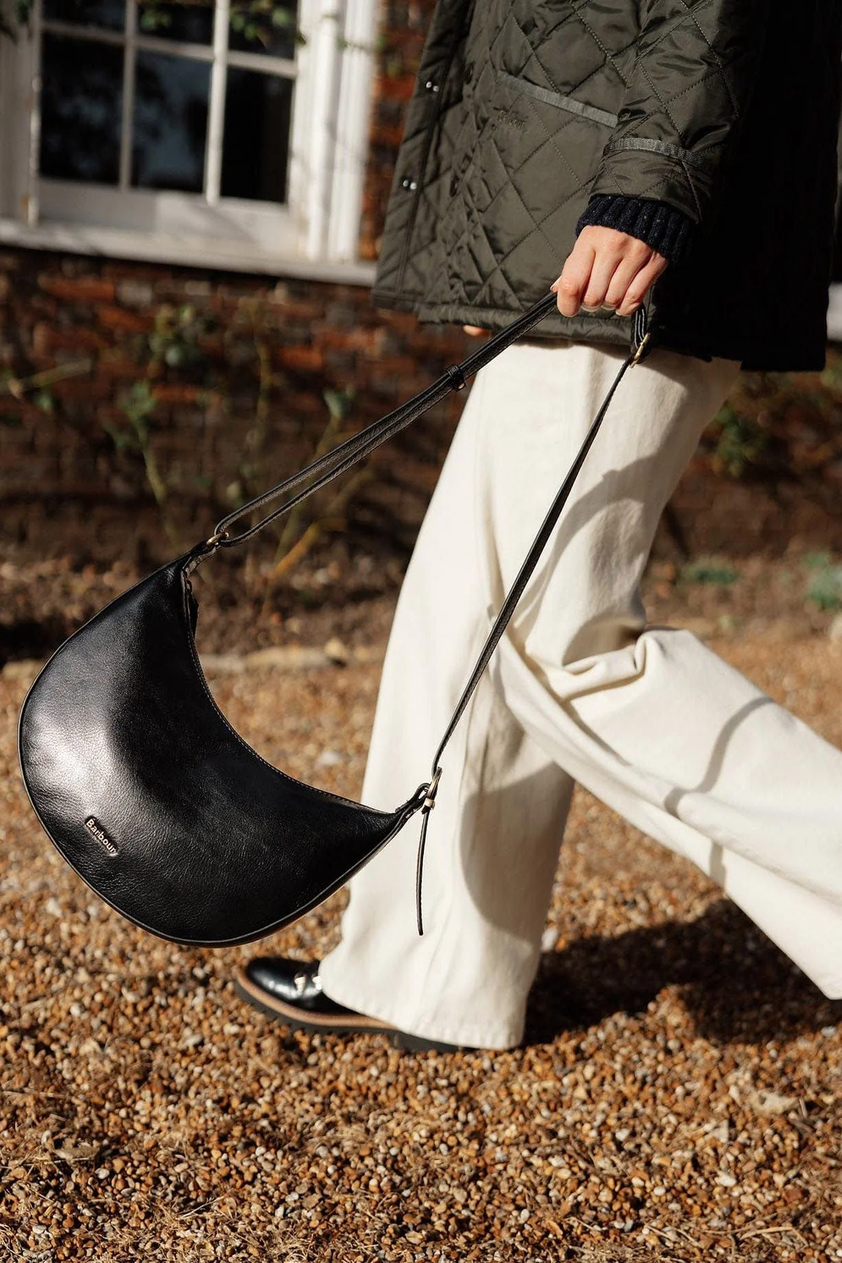 Laire Leather Half-Moon Bag - Black - Image 2