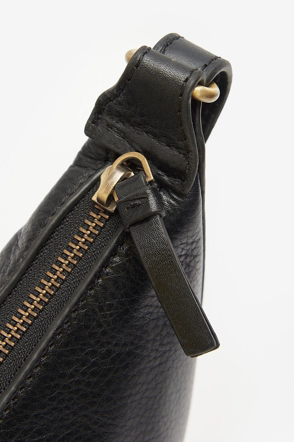 Laire Leather Half-Moon Bag - Black - Image 6