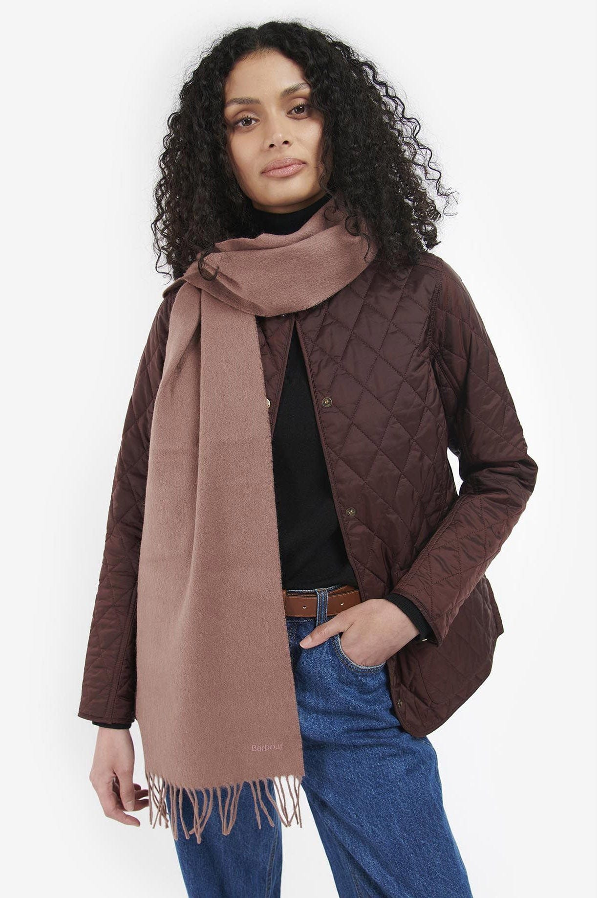 Lambswool Woven Scarf - Rosewood - Image 2