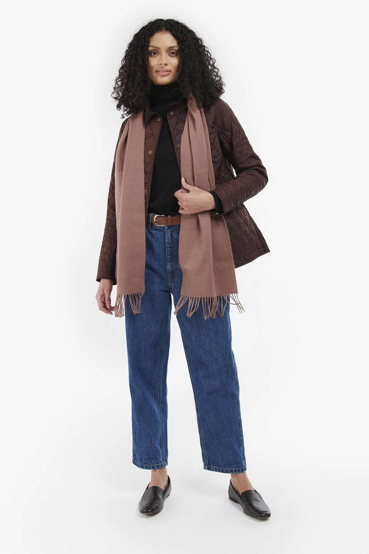 Lambswool Woven Scarf - Rosewood - Image 3