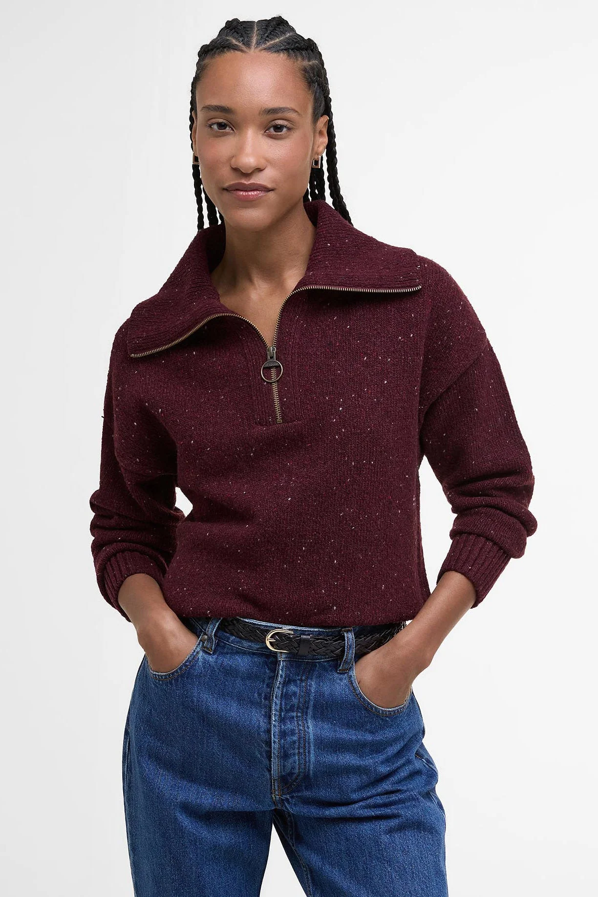 Lavensdale Half-Zip Jumper - Black Cherry - Image 2