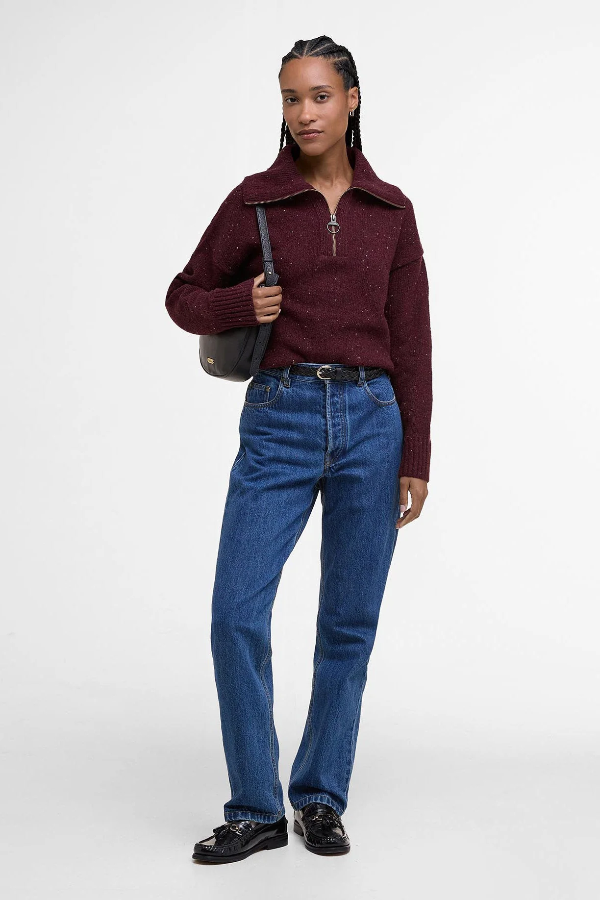 Lavensdale Half-Zip Jumper - Black Cherry - Image 6