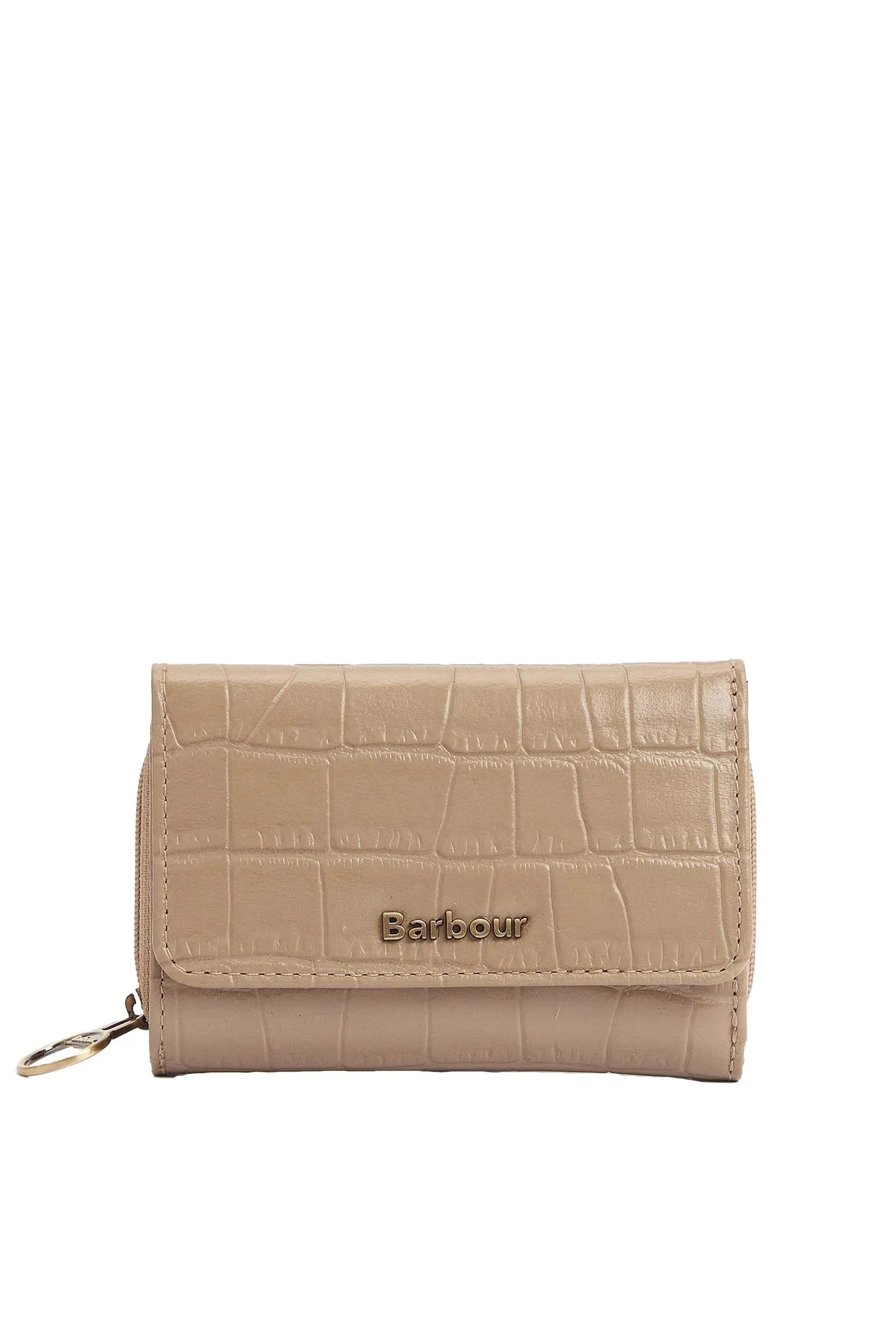 Leather Faux Croc French Purse - Honey