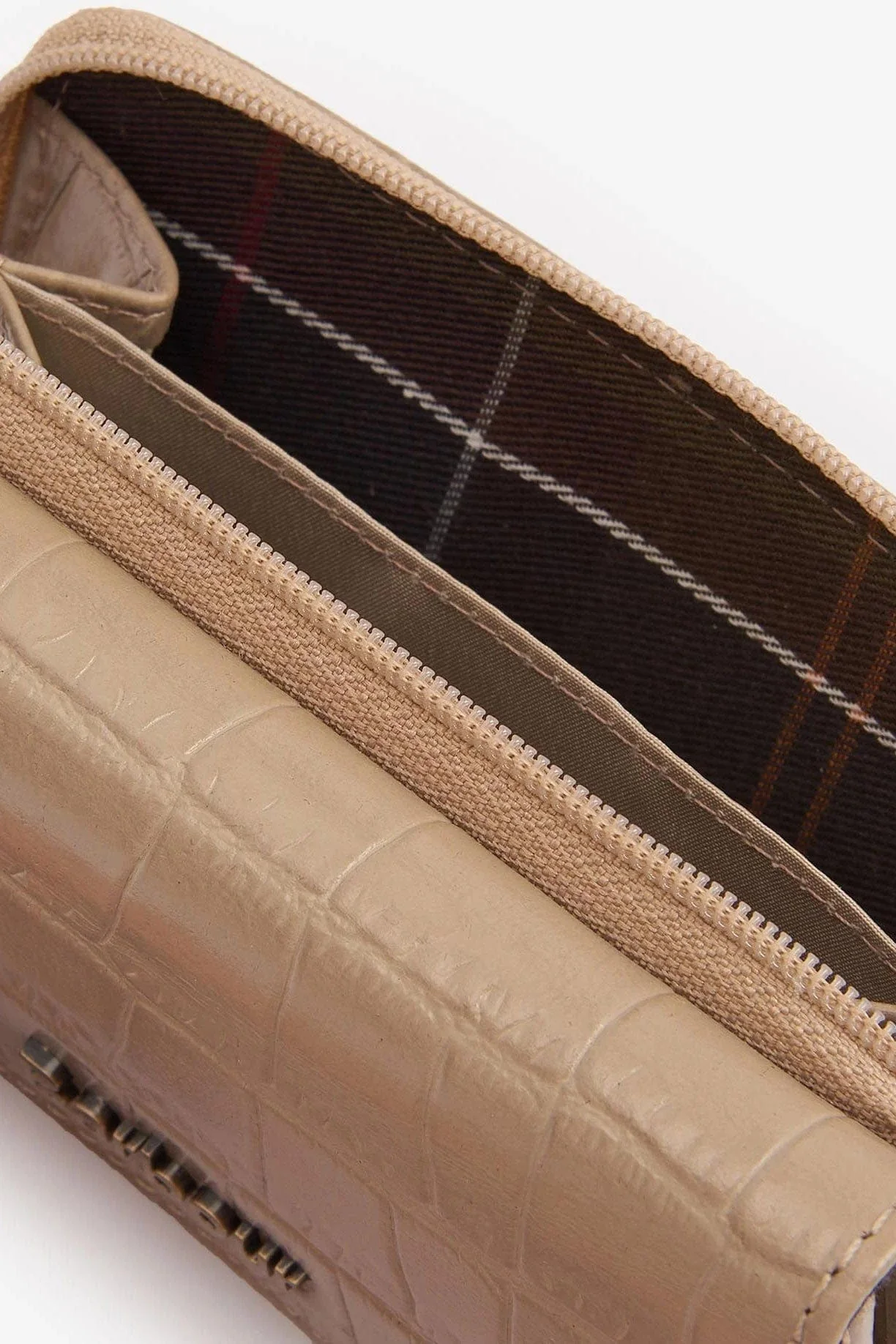 Leather Faux Croc French Purse - Honey - Image 4