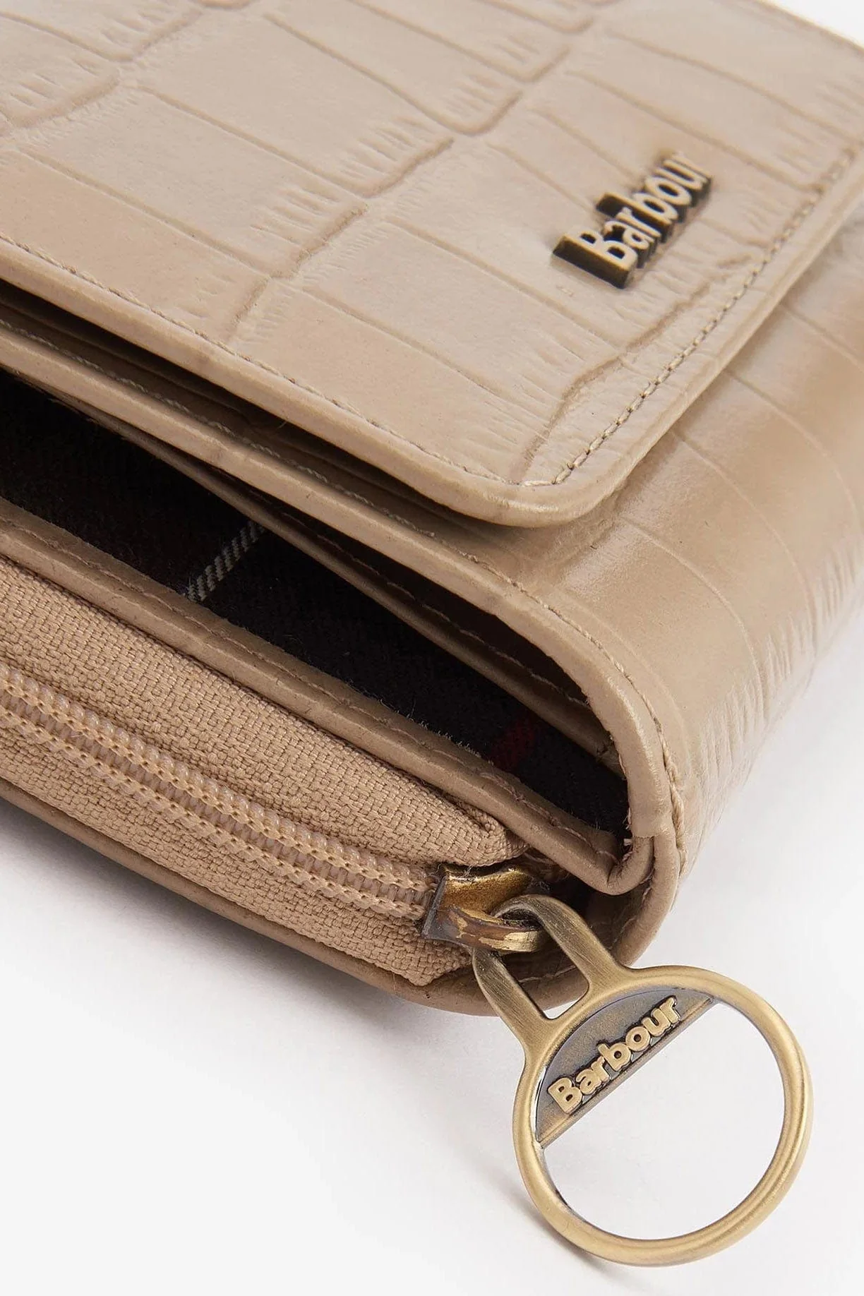 Leather Faux Croc French Purse - Honey - Image 5