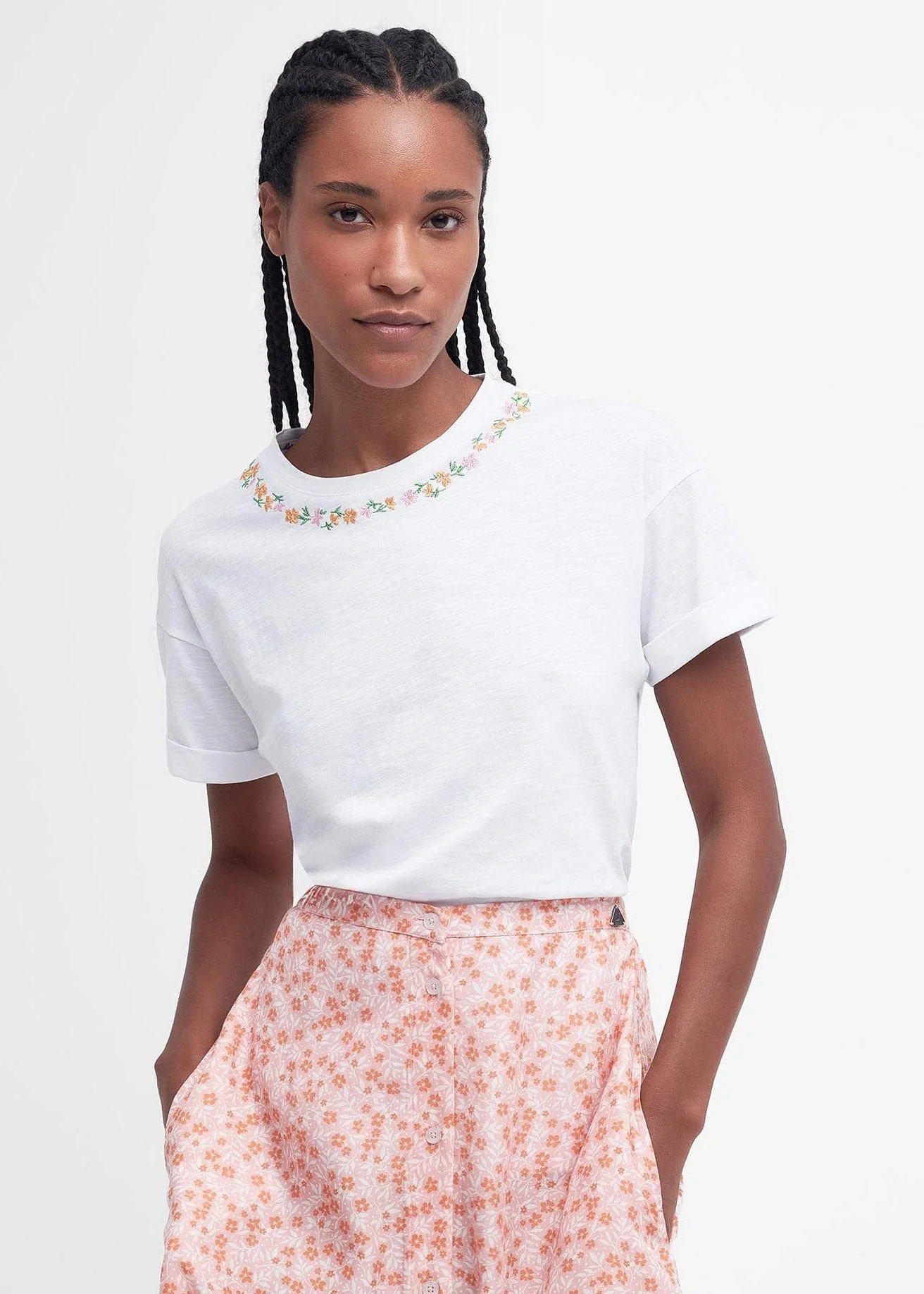 Longfield Floral T-Shirt - White - Image 5