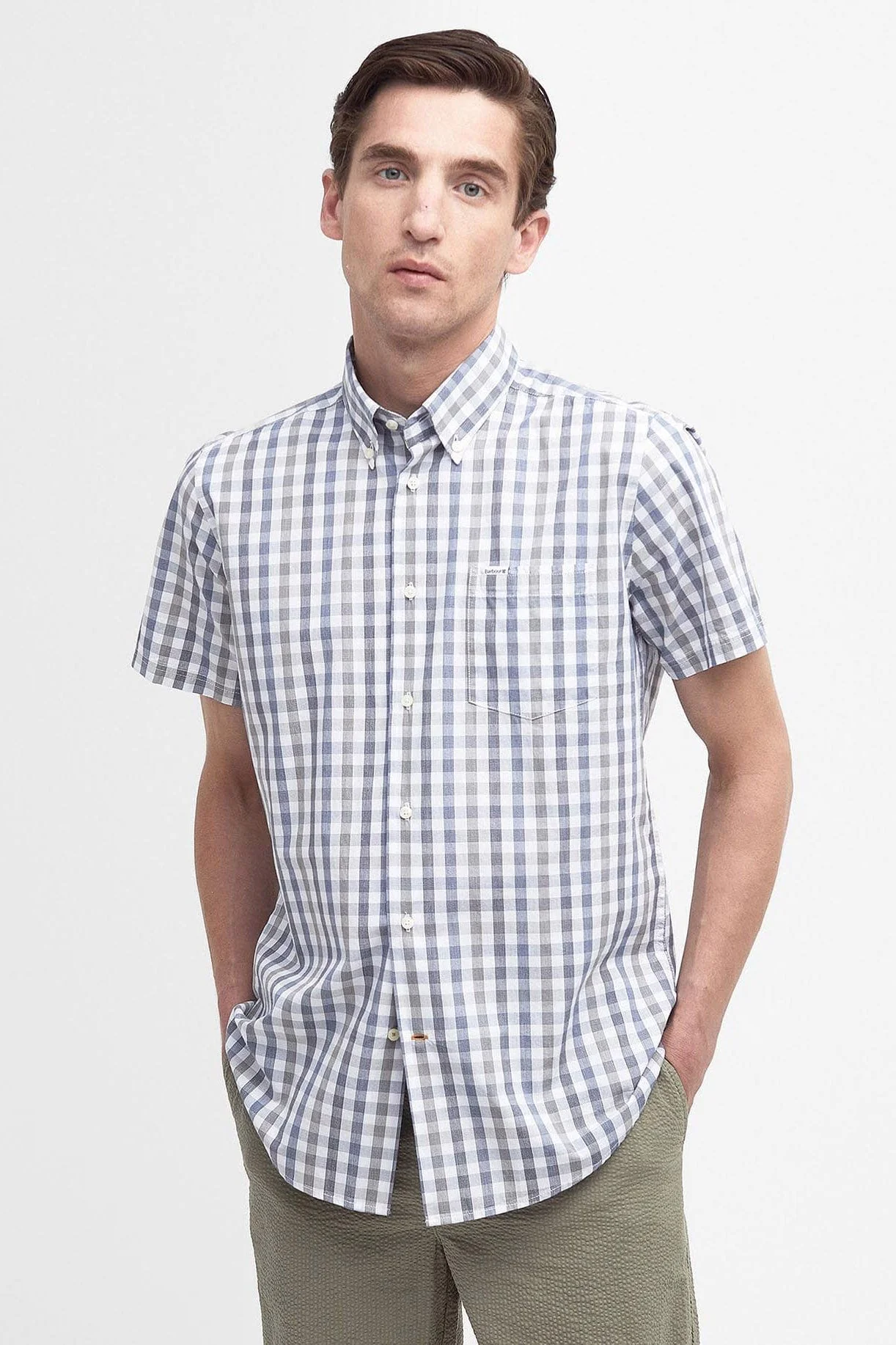 Longstone Short Sleeve Tailored Shirt - Olive - Image 6