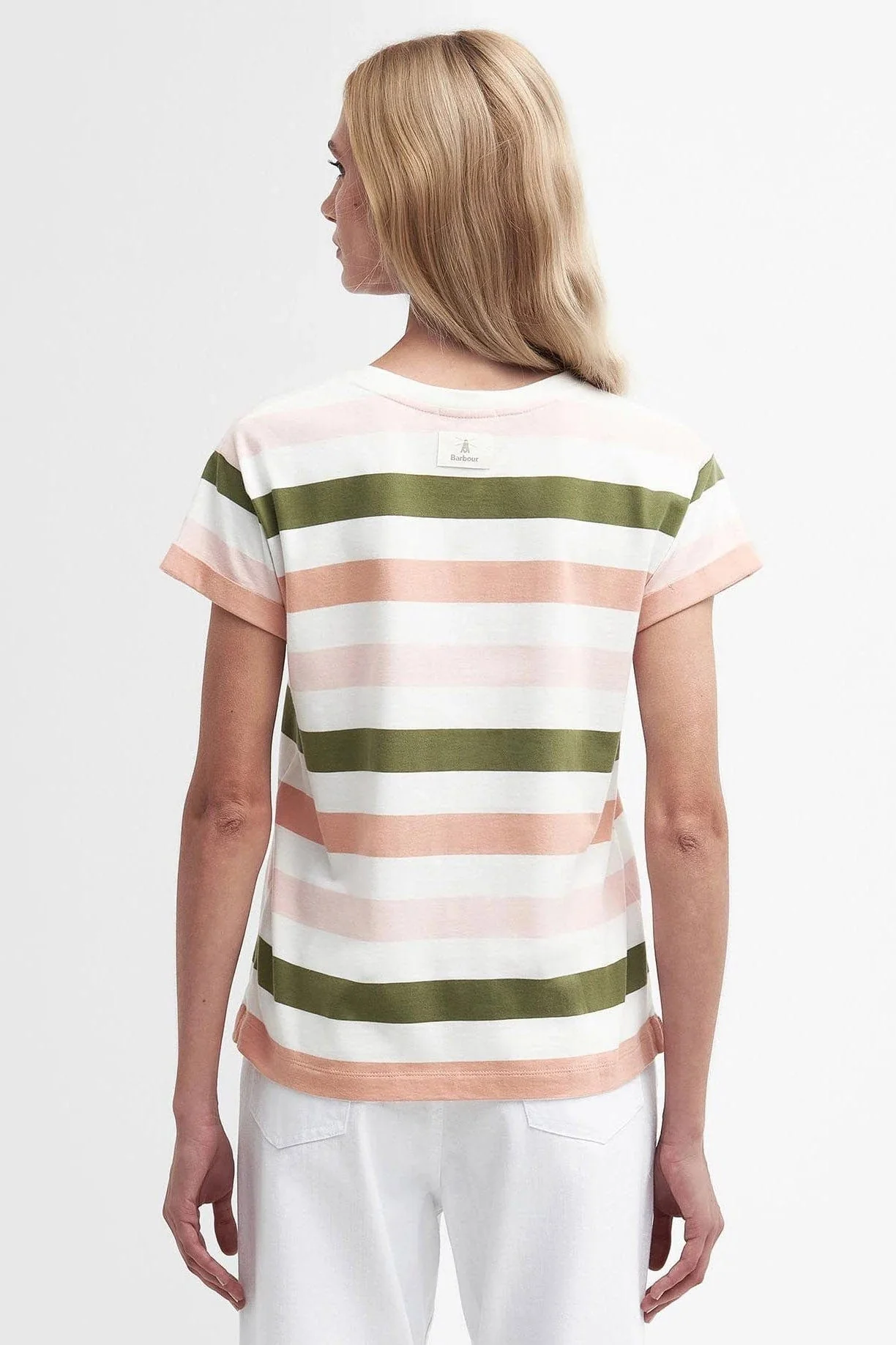 Lyndale T-Shirt - Soft Apricot Stripe - Image 3