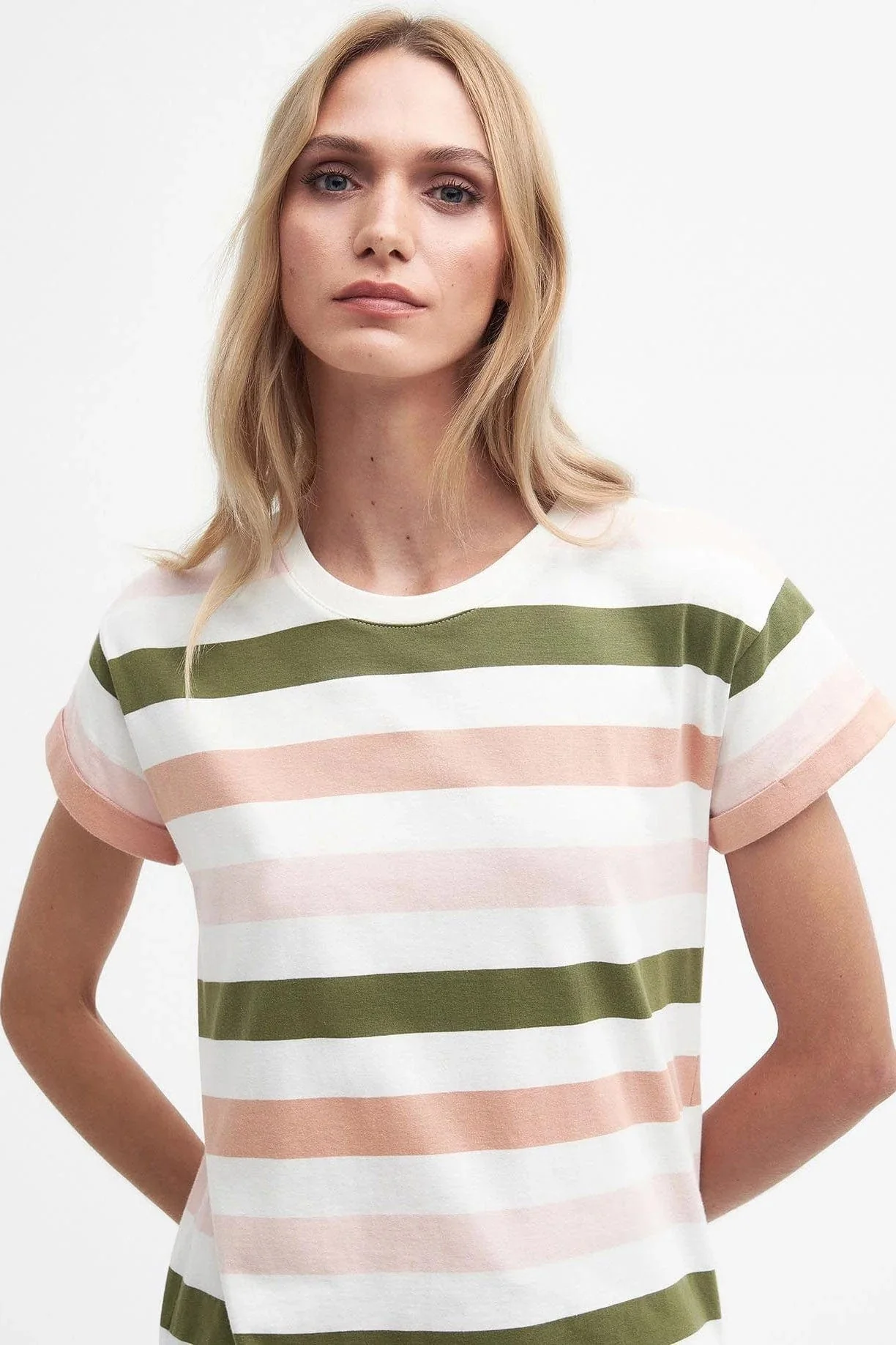 Lyndale T-Shirt - Soft Apricot Stripe - Image 5