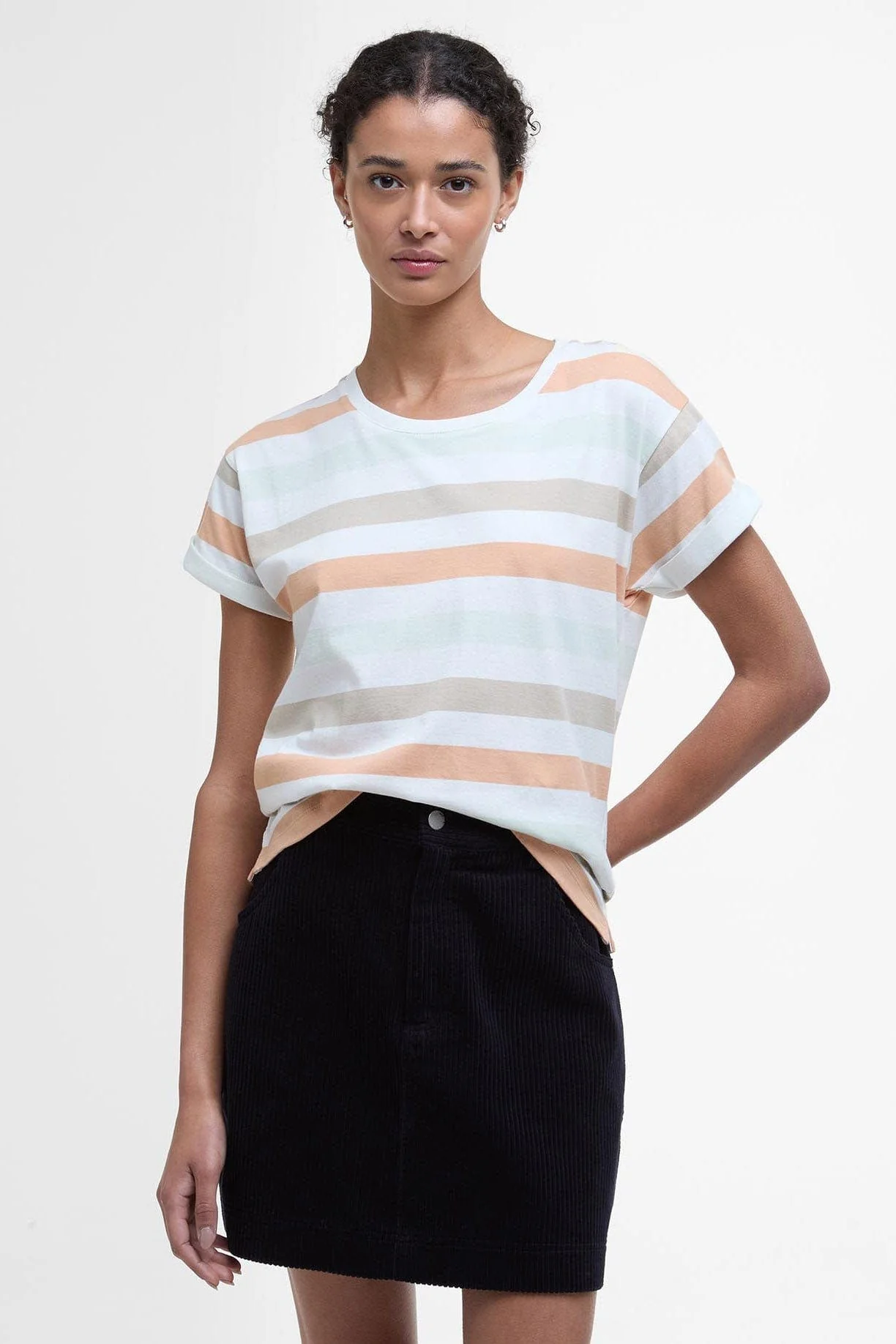 Lyndale T-Shirt Top - Toast Stripe - Image 2