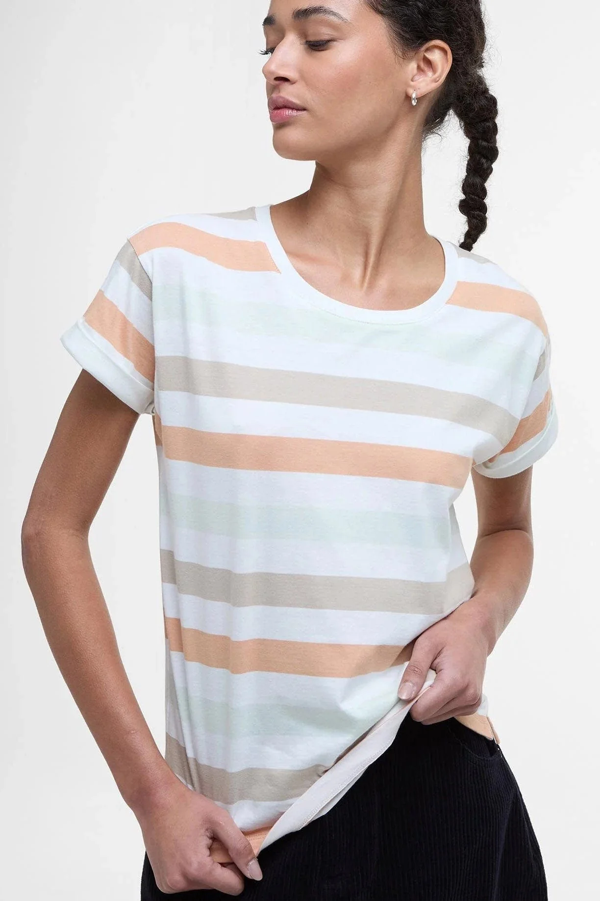 Lyndale T-Shirt Top - Toast Stripe - Image 4
