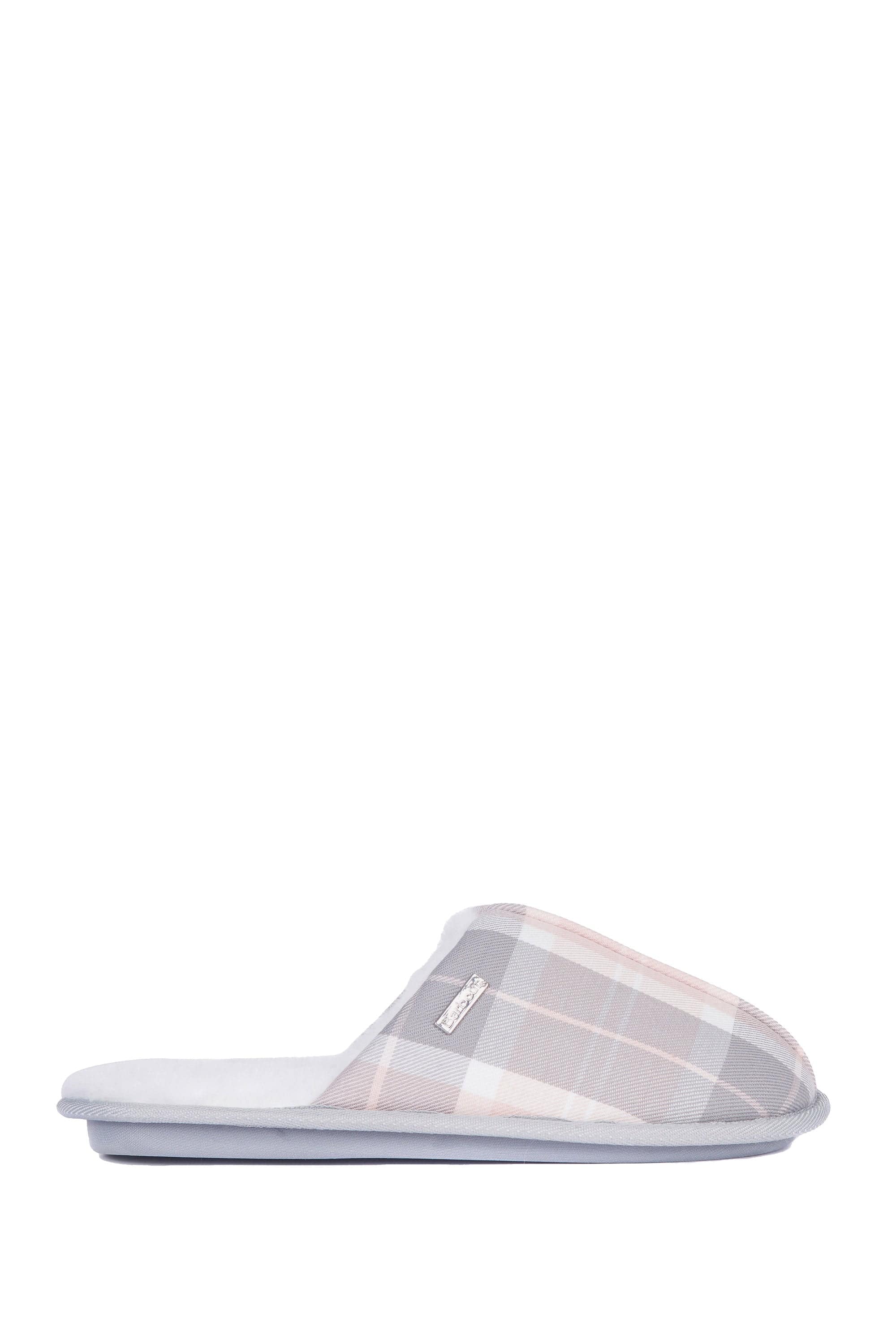 Maddie Slippers - Pink/Grey Tartan