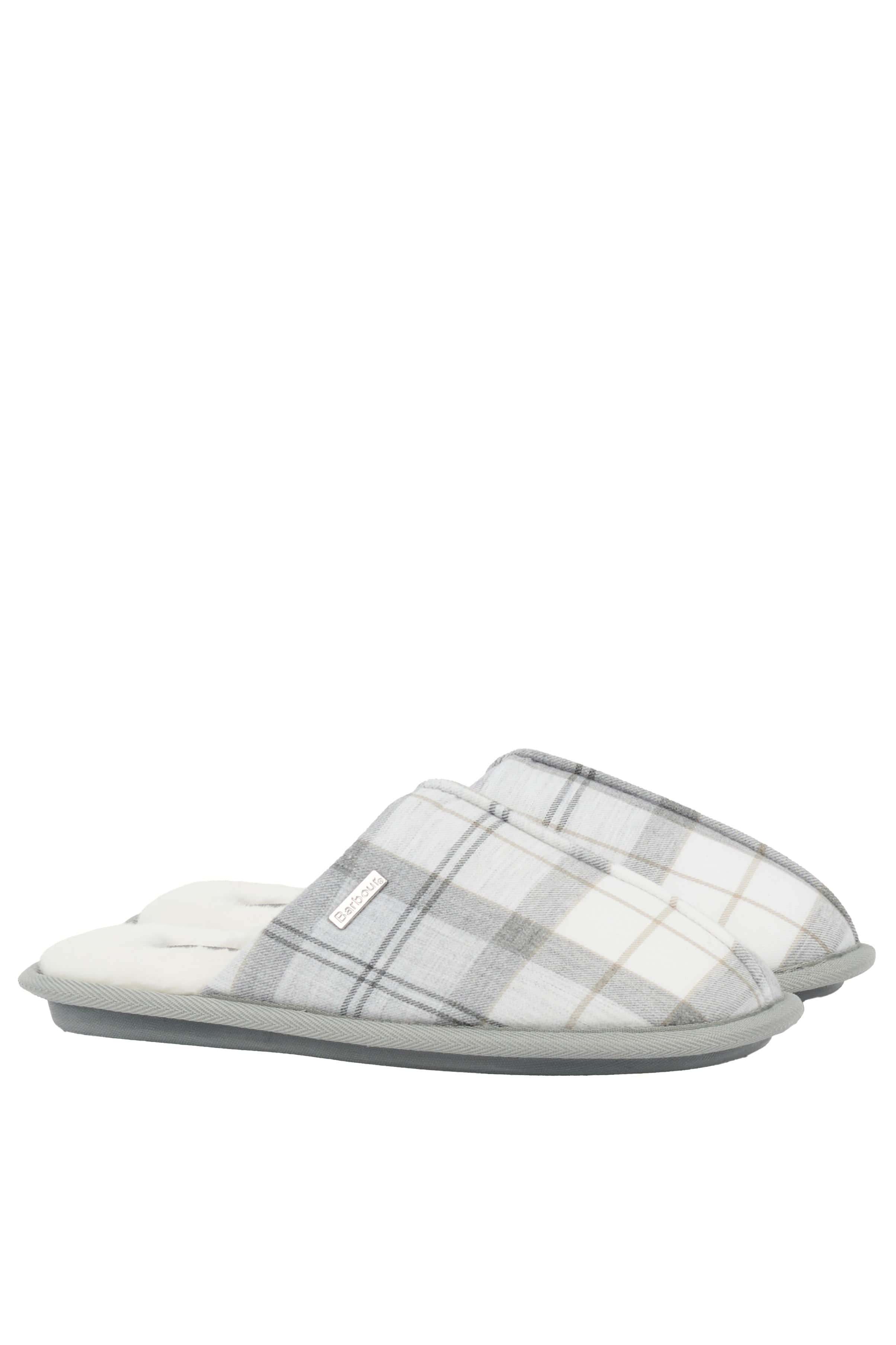 Maddie Slippers - White/Grey Tartan - Image 2