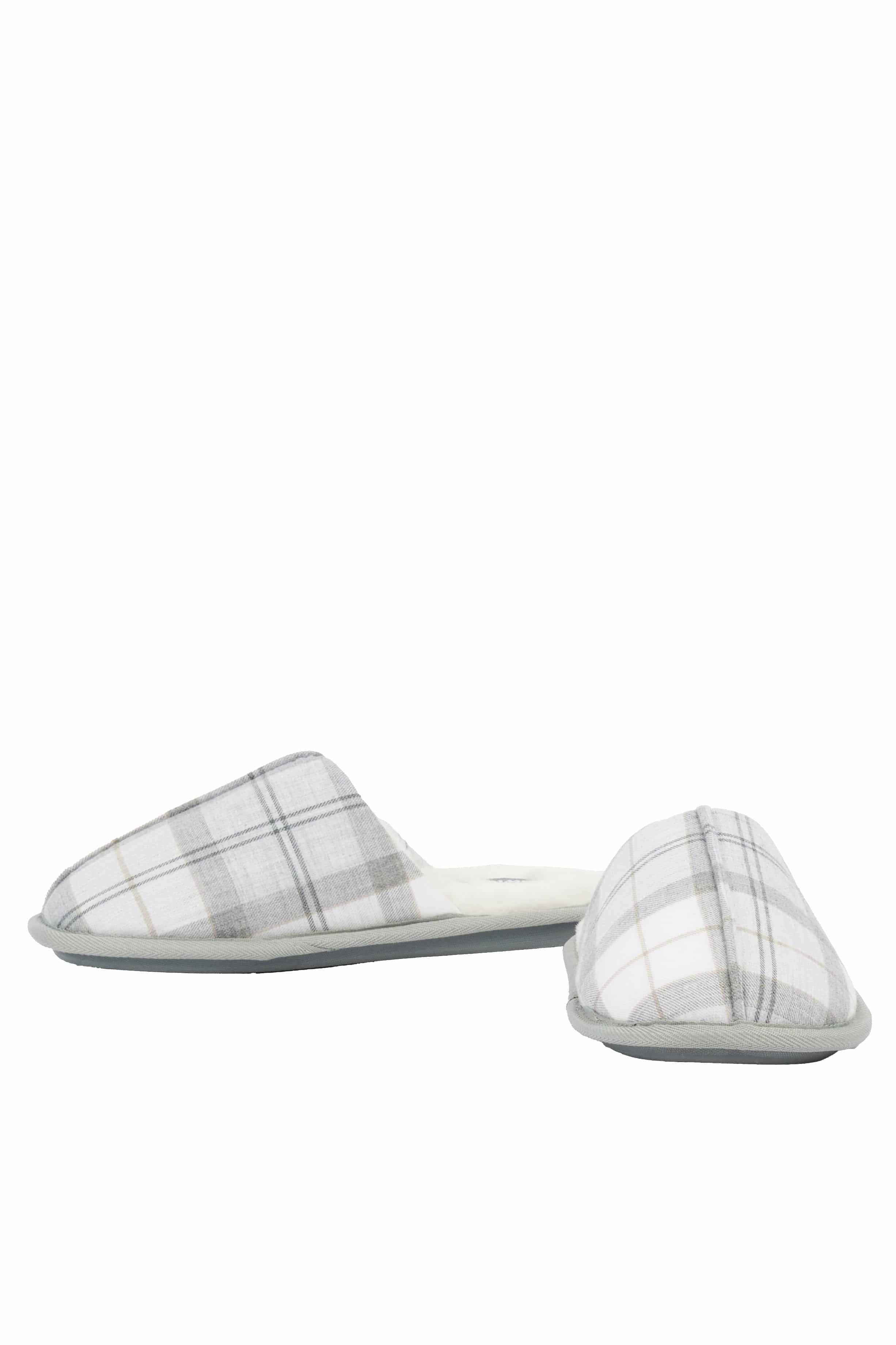 Maddie Slippers - White/Grey Tartan - Image 3