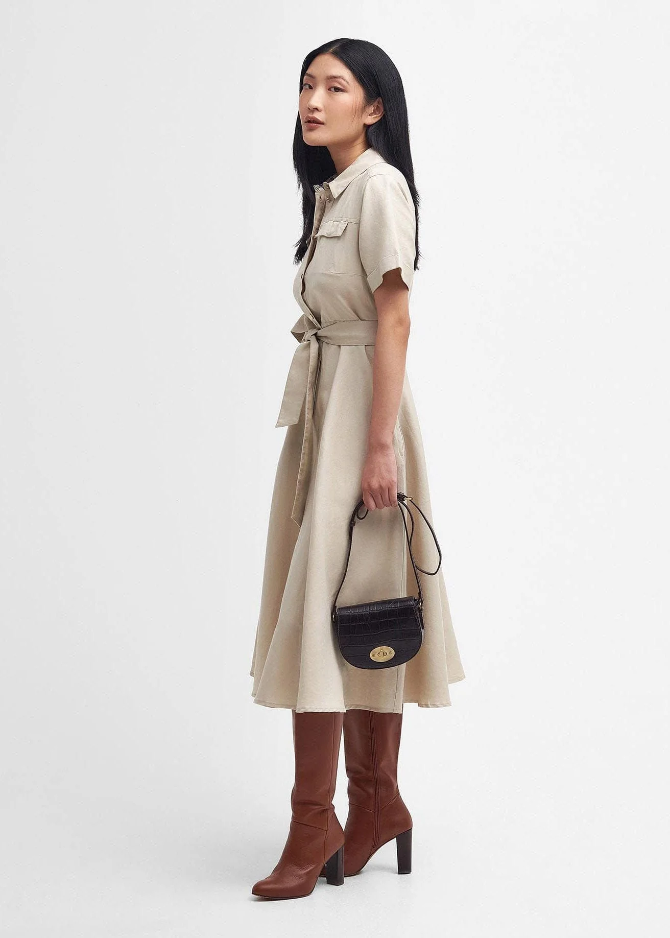 Margaret Linen Shirt Dress - Safari - Image 3
