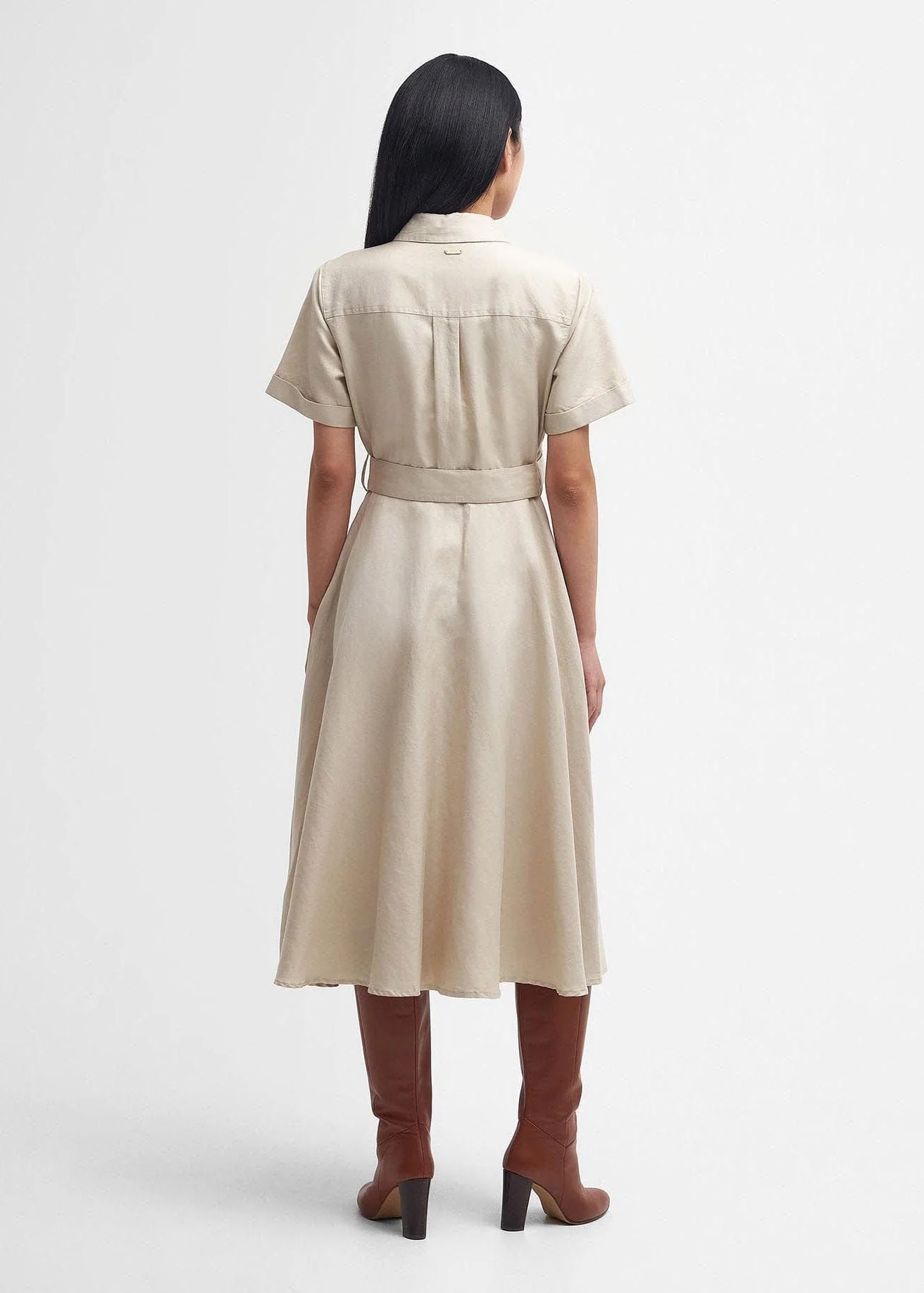 Margaret Linen Shirt Dress - Safari - Image 4