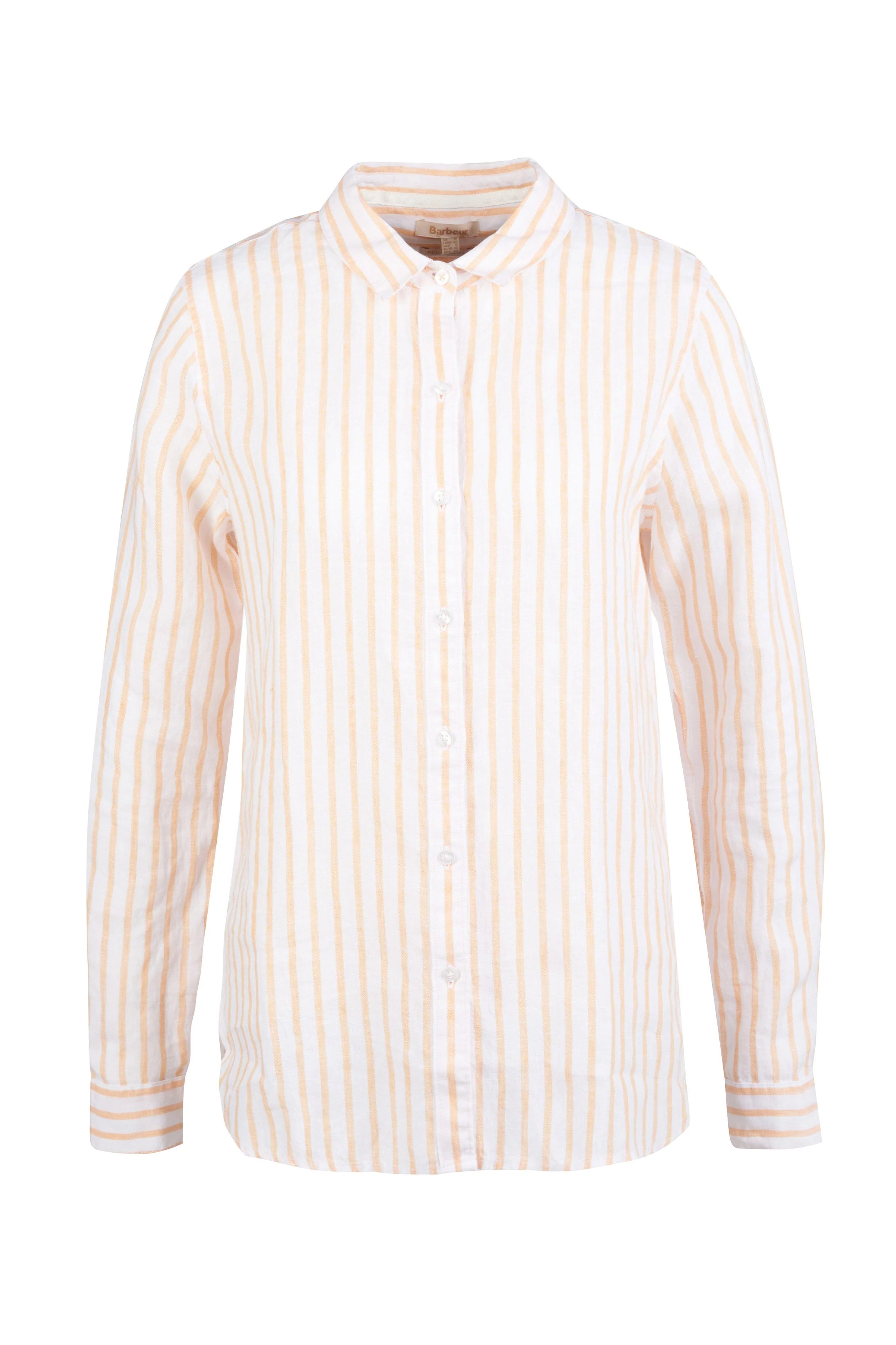 Marine Stripe Linen Shirt - Papaya