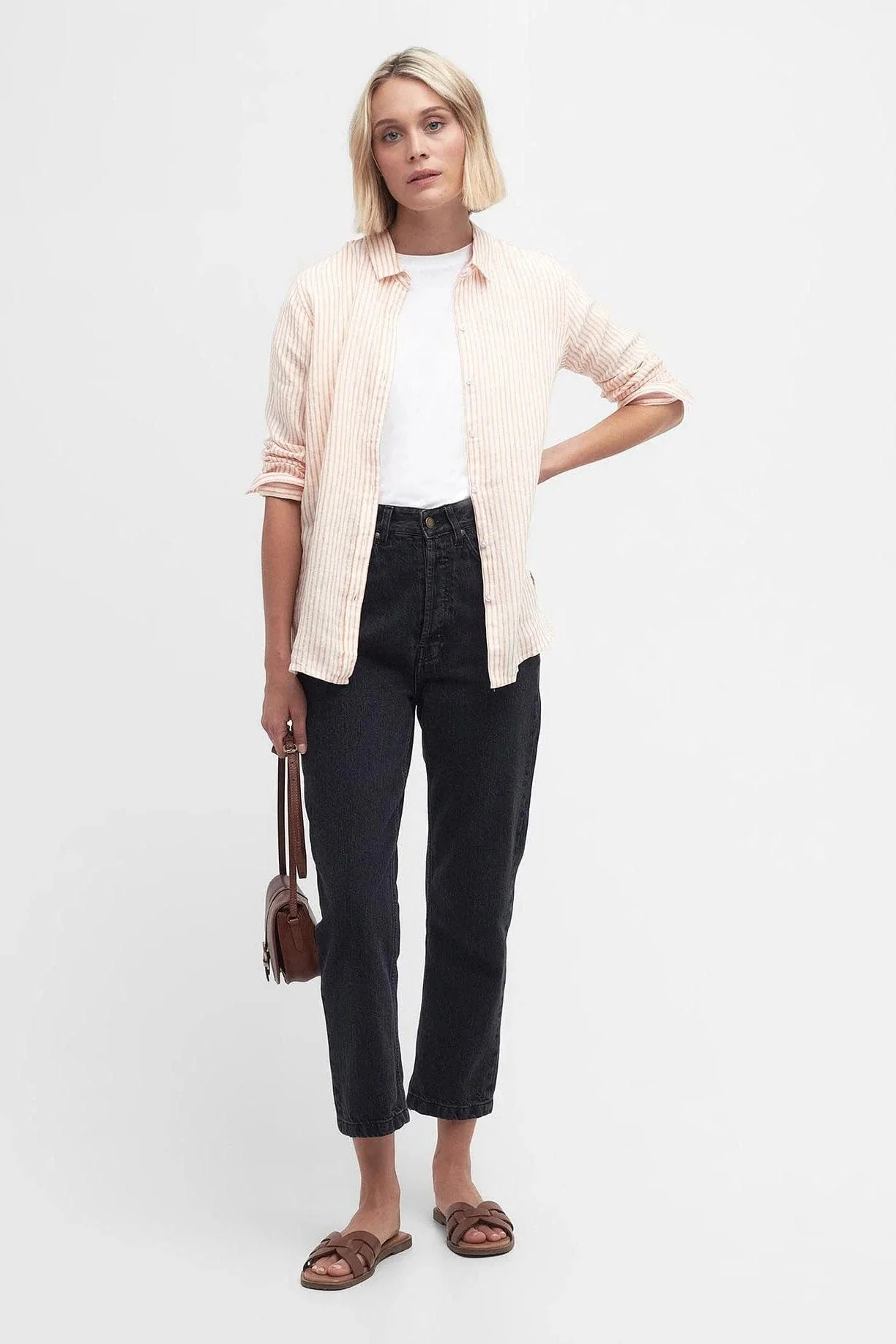 Marine Stripe Shirt - Apricot Crush - Image 3