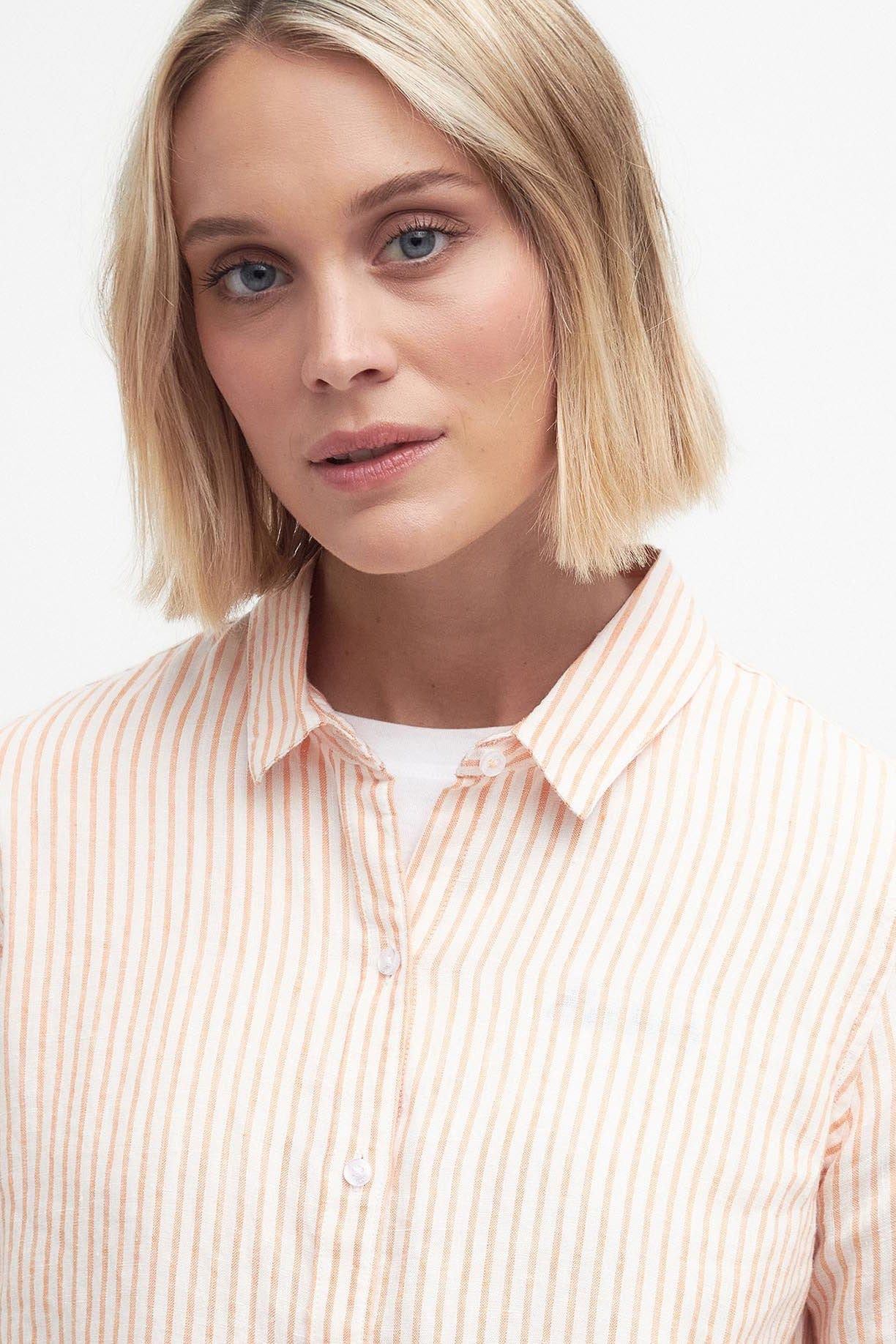 Marine Stripe Shirt - Apricot Crush - Image 6