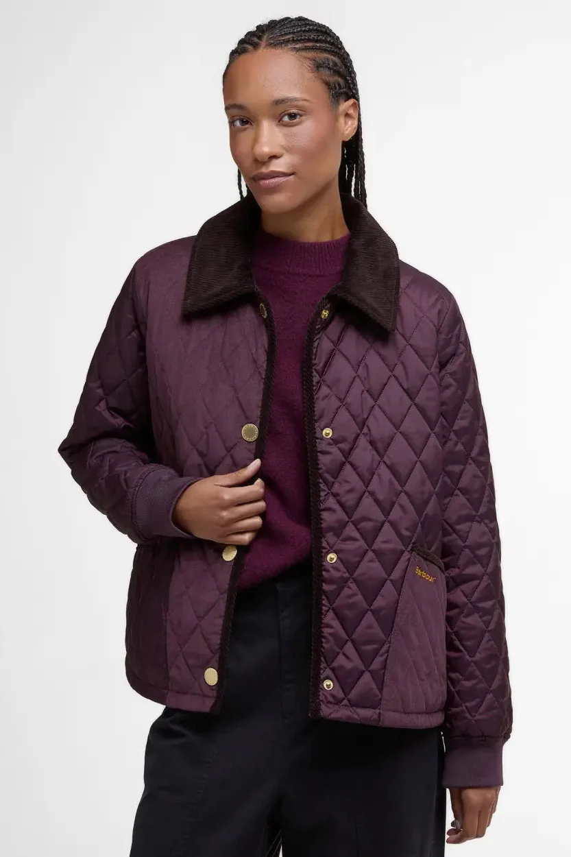 Marla Quilted Jacket - Black Cherry/Dark Brown - Image 2