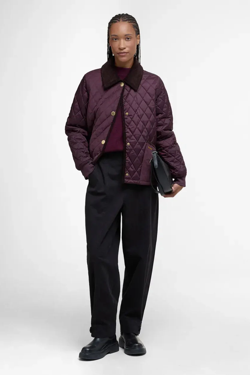 Marla Quilted Jacket - Black Cherry/Dark Brown - Image 4