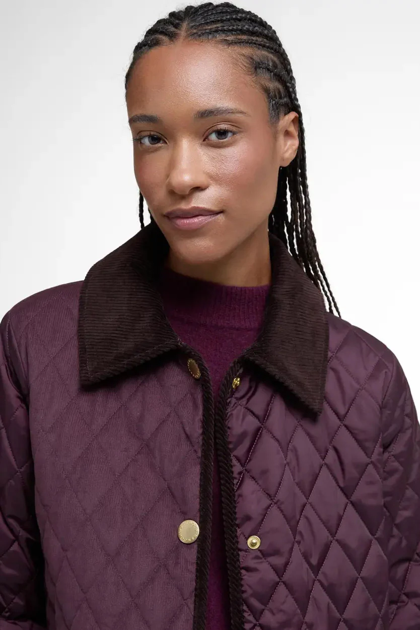 Marla Quilted Jacket - Black Cherry/Dark Brown - Image 6