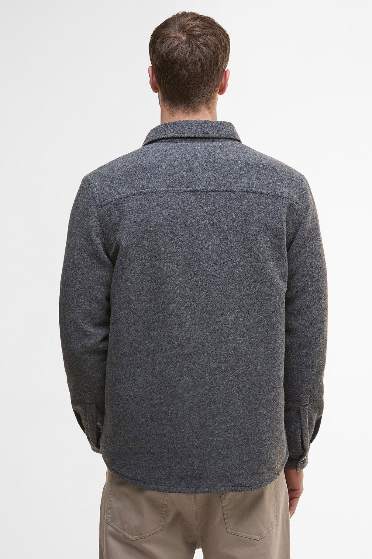 Marlow Tailored Overshirt - Dark Grey Marl - Image 3