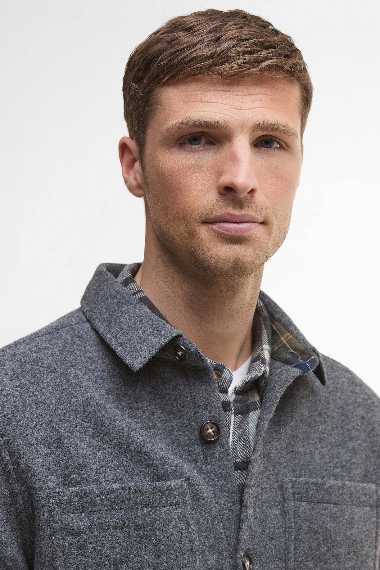 Marlow Tailored Overshirt - Dark Grey Marl - Image 5
