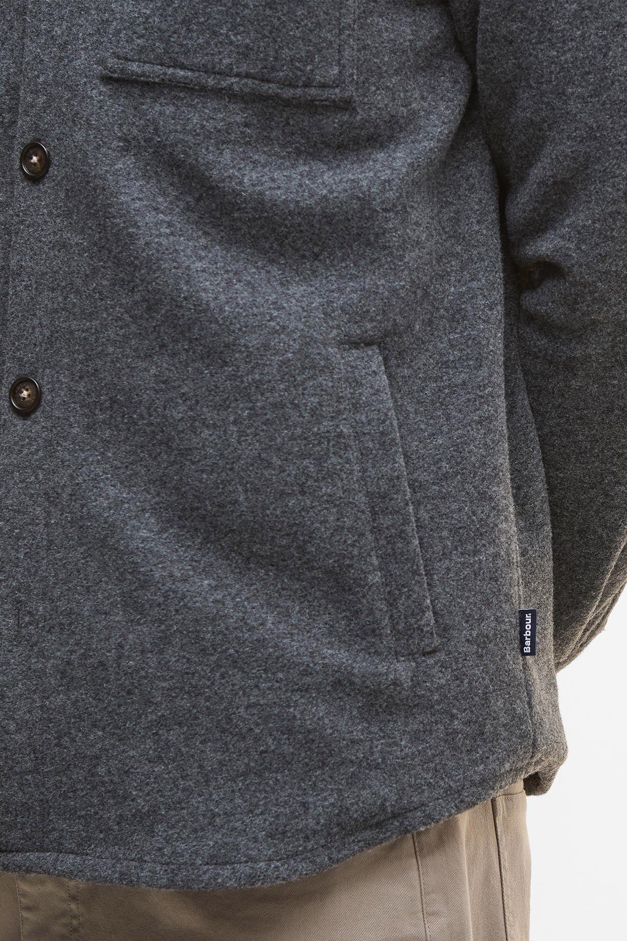 Marlow Tailored Overshirt - Dark Grey Marl - Image 6