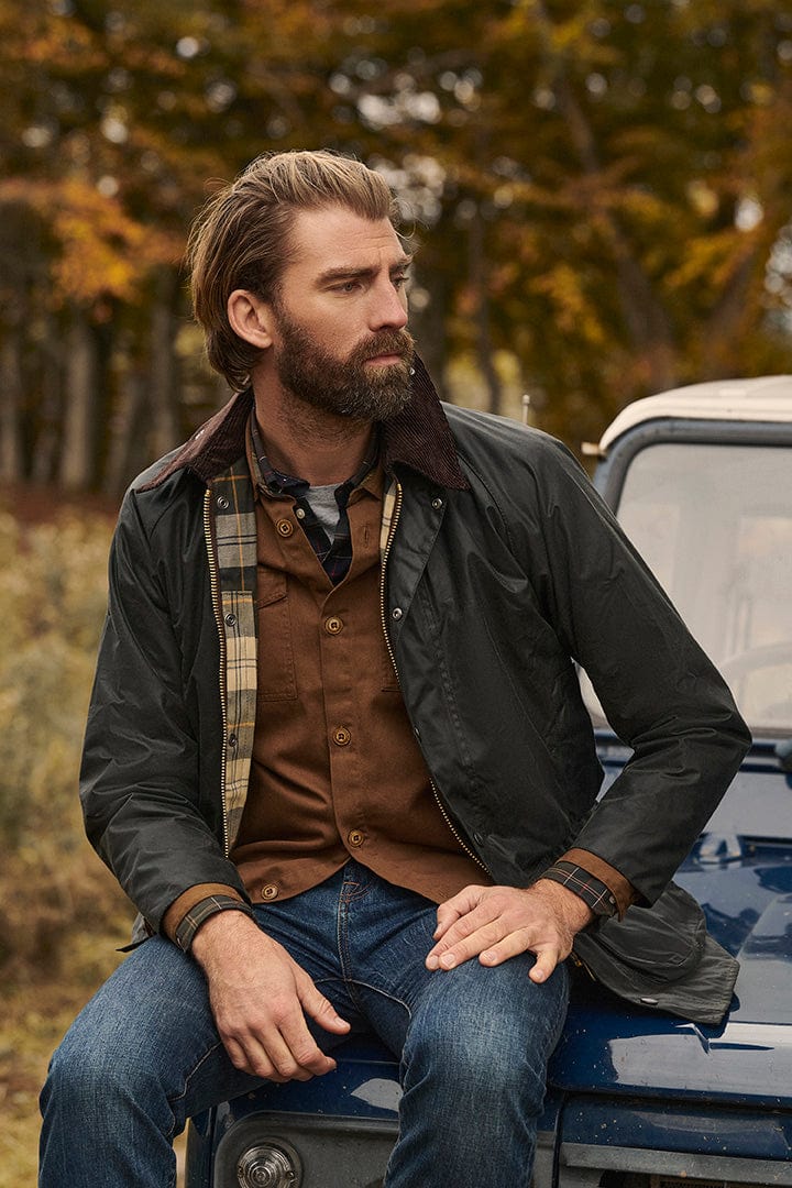 Mens Bedale Wax Jacket - Sage - Image 2