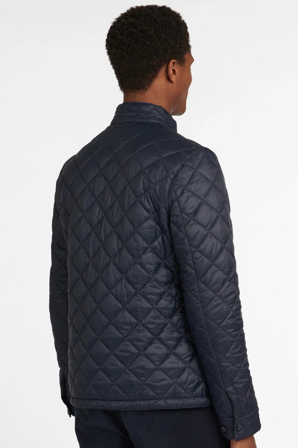 Mens Harrington Quilted Jacket - Navy - Image 3
