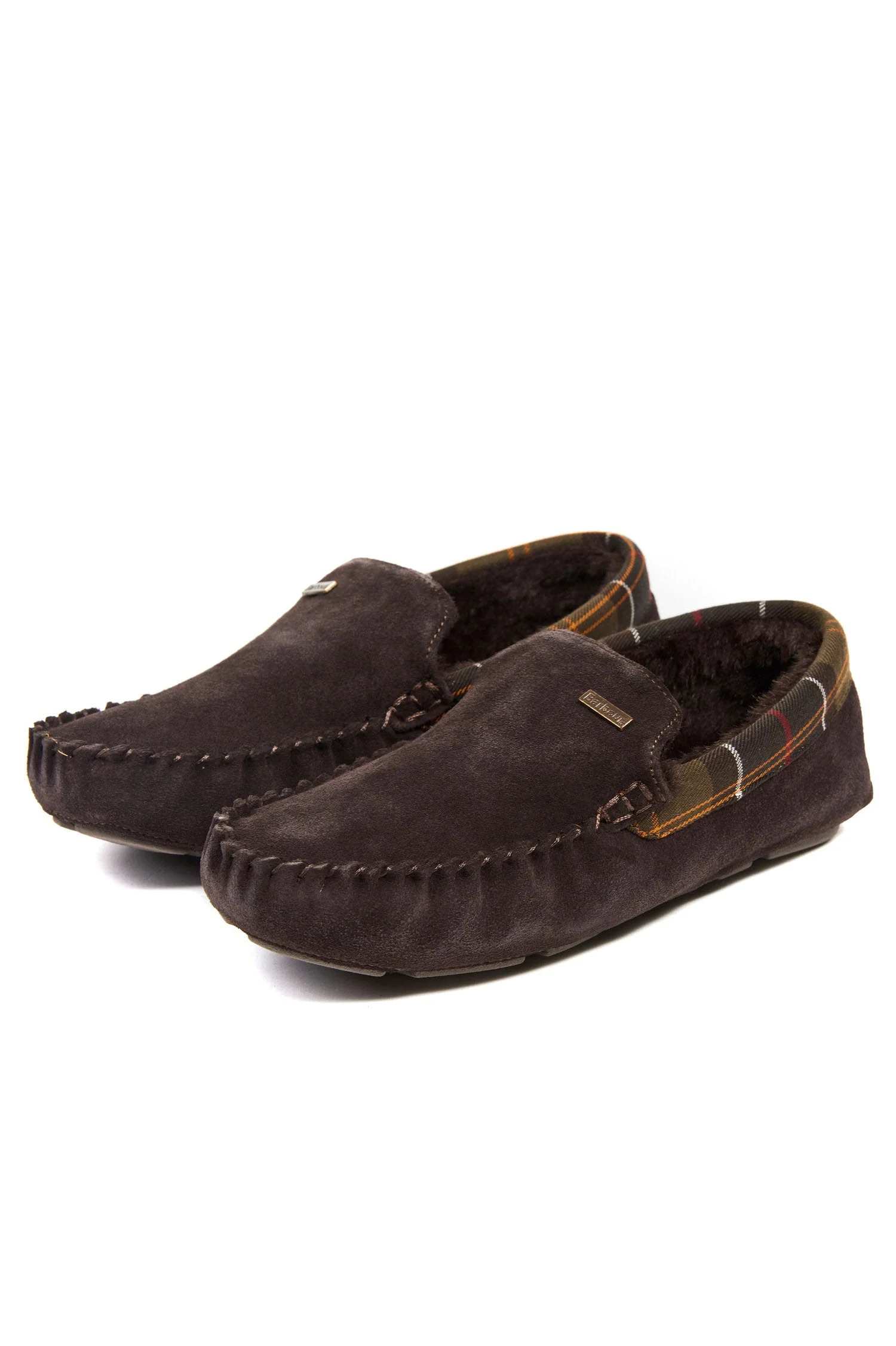 Mens Monty Suede Slippers - Brown Suede - Image 4