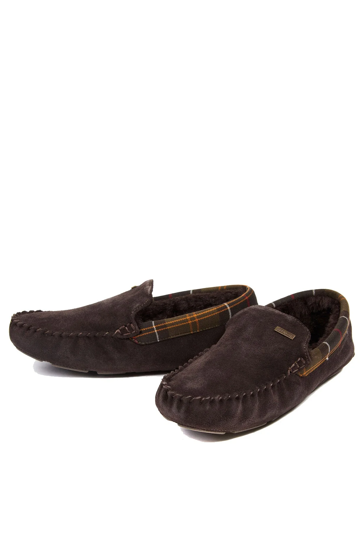 Mens Monty Suede Slippers - Brown Suede - Image 5