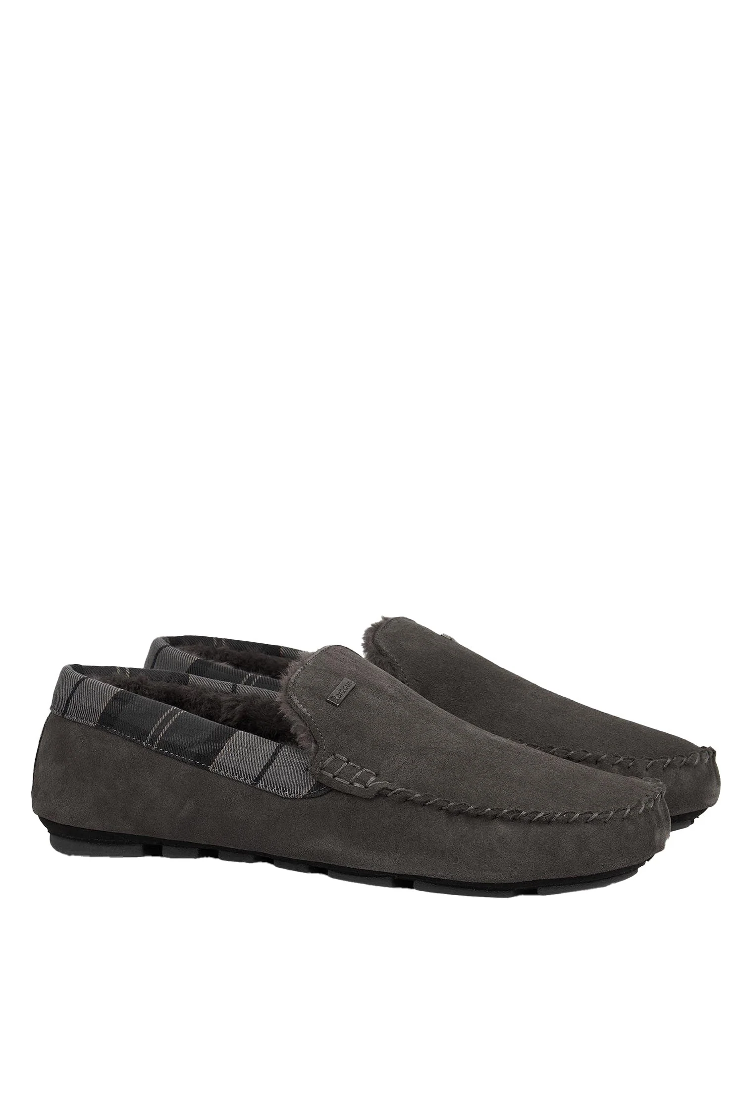 Mens Monty Suede Slippers - Dark Grey Suede - Image 2