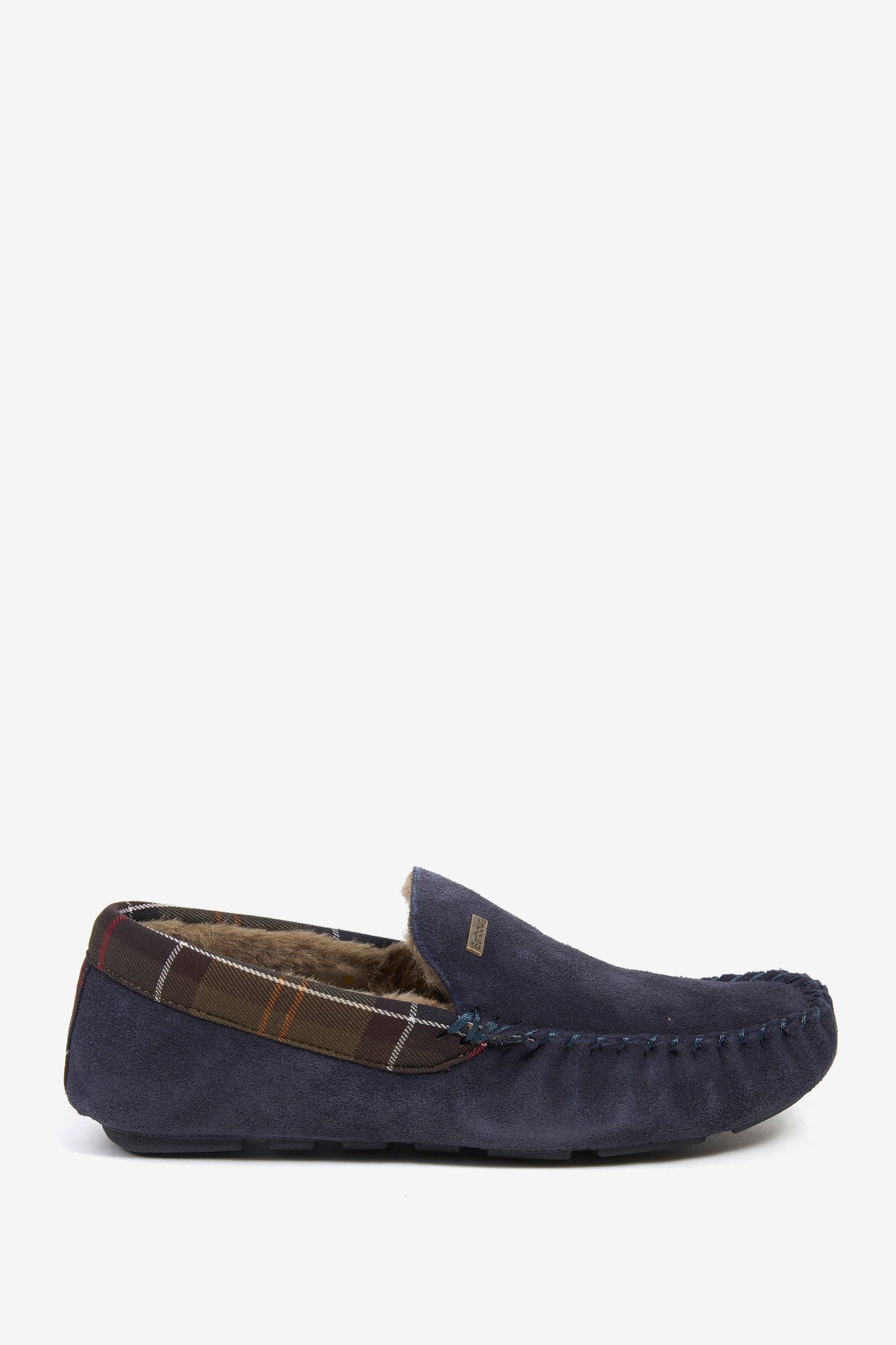 Mens Monty Suede Slippers - Navy Suede - Image 2