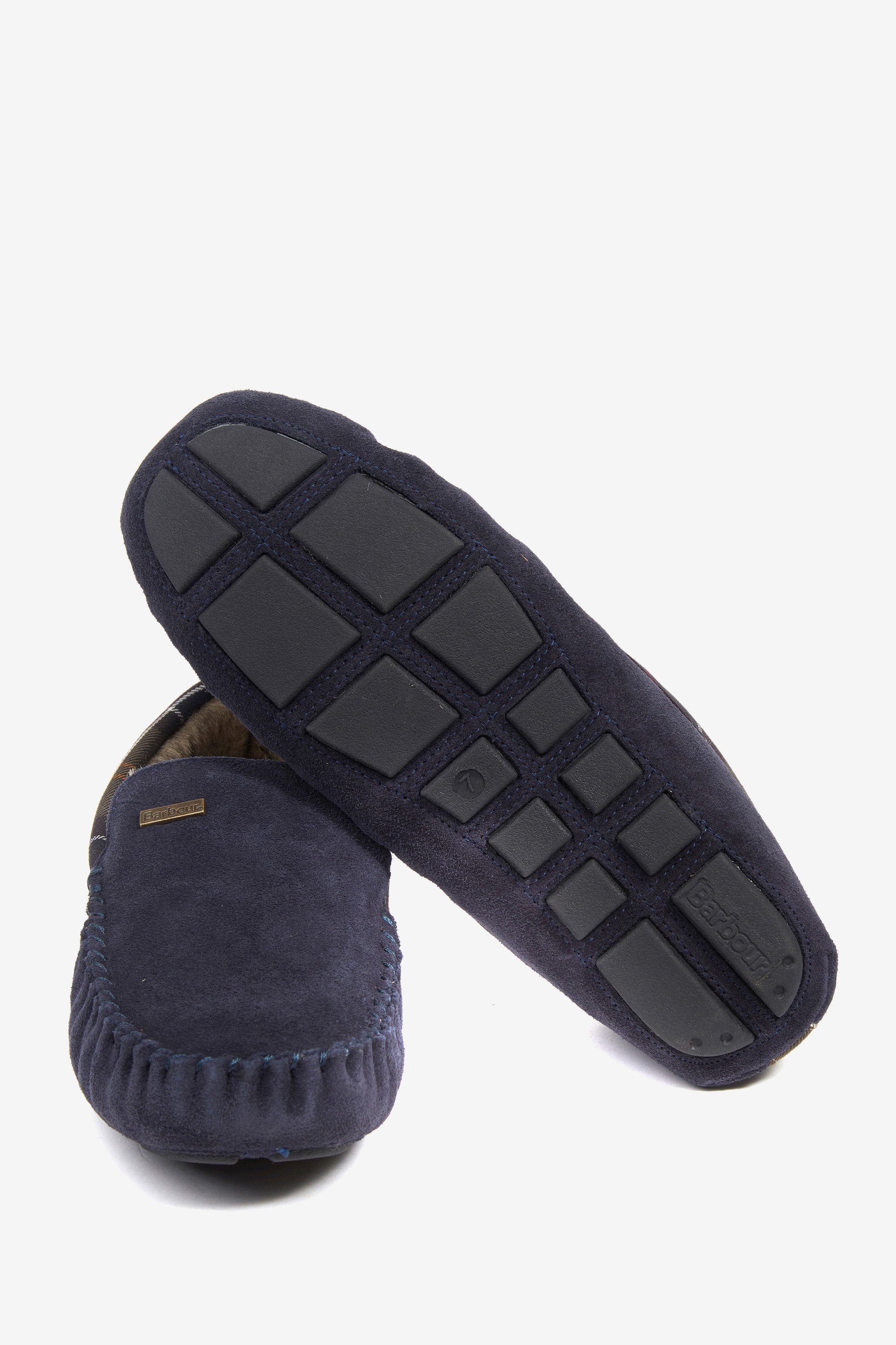 Mens Monty Suede Slippers - Navy Suede - Image 4