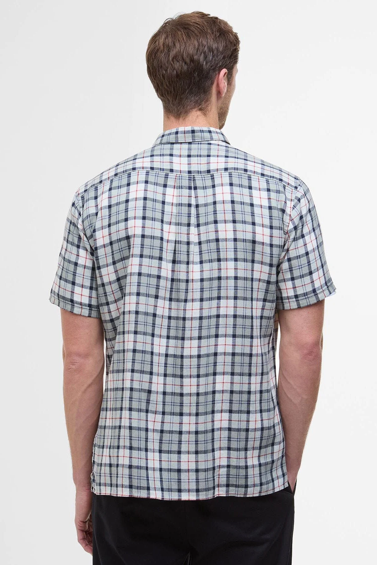 Midfield Regular Fit Short Sleeve Shirt - Bleached Pine Tartan - Image 3