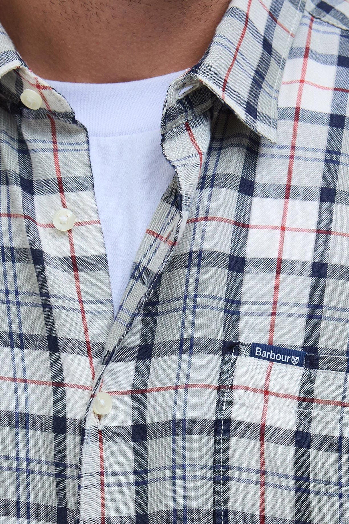 Midfield Regular Fit Short Sleeve Shirt - Bleached Pine Tartan - Image 5