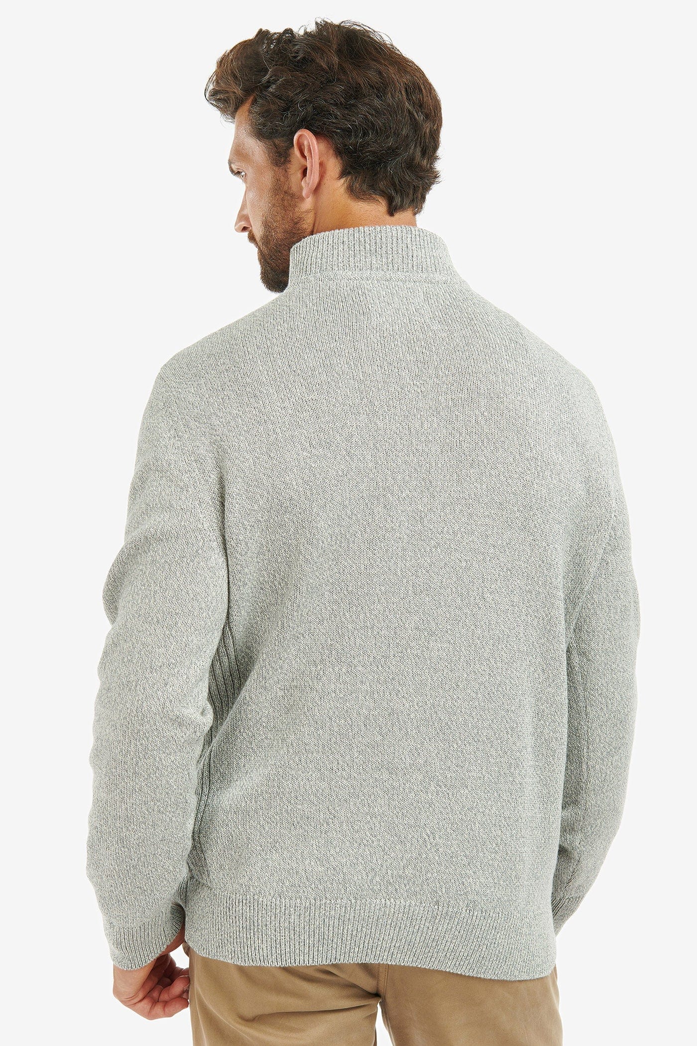 Nelson Cotton Twist Half-Zip Sweatshirt - Oyster - Image 3