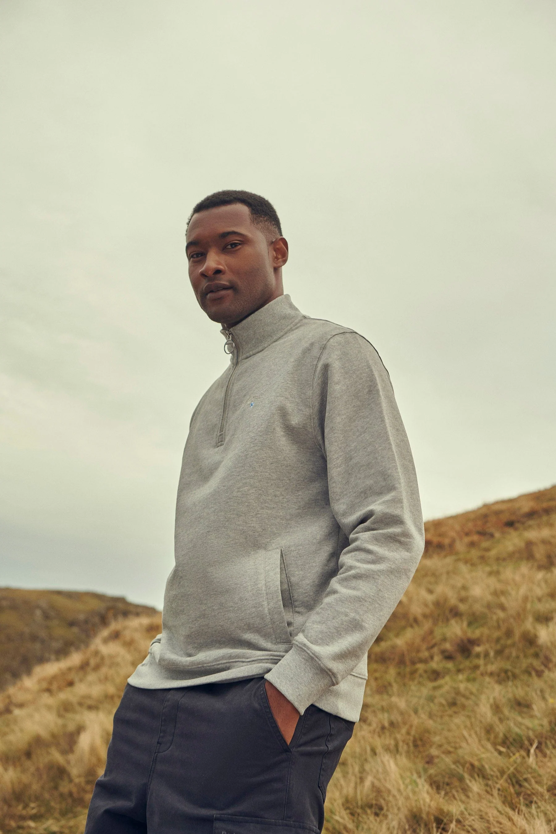 Nelson Cotton Twist Half-Zip Sweatshirt - Oyster - Image 5