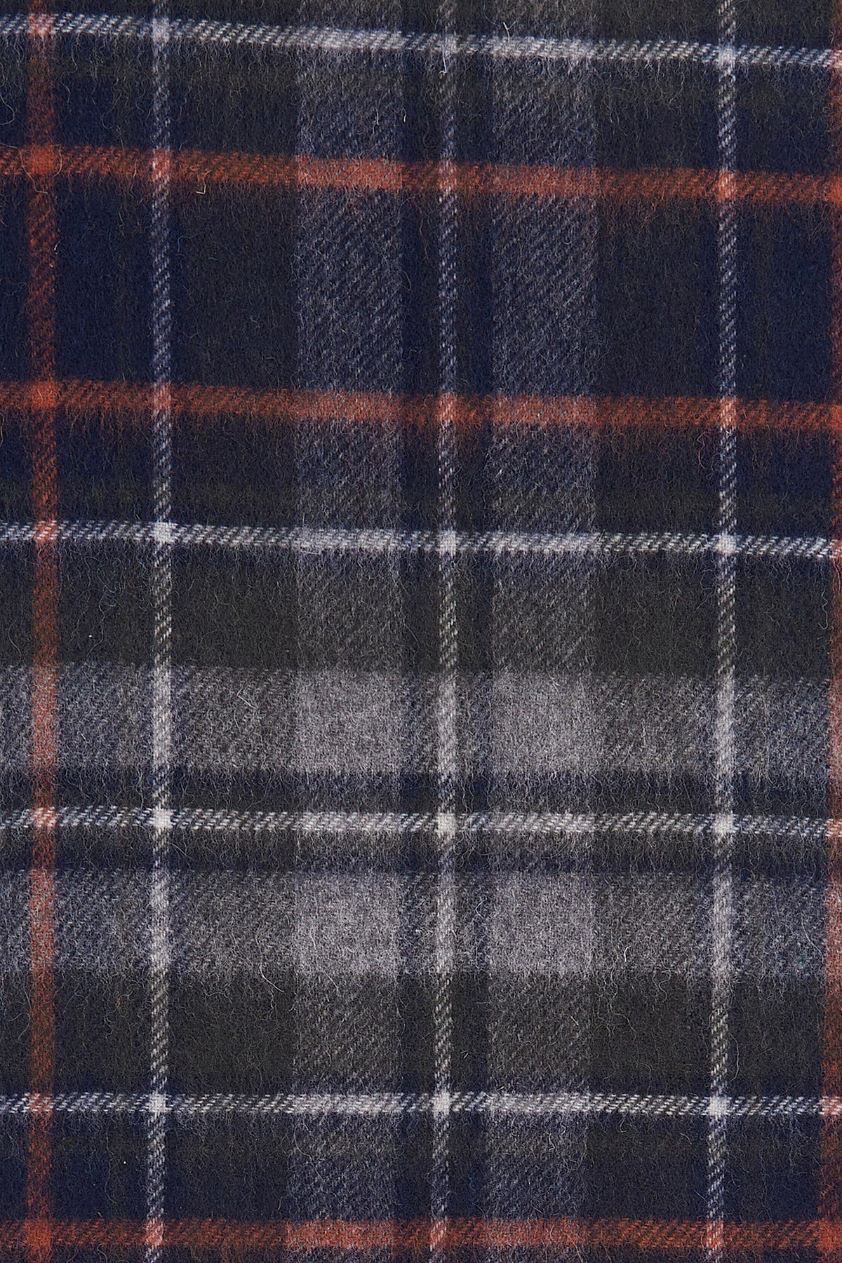 New Check Tartan Scarf - Navy/Dark Ginger - Image 4
