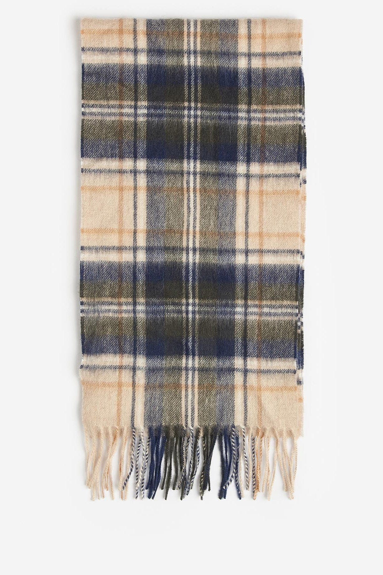 New Check Tartan Scarf - Sand Beige Plaid - Image 4