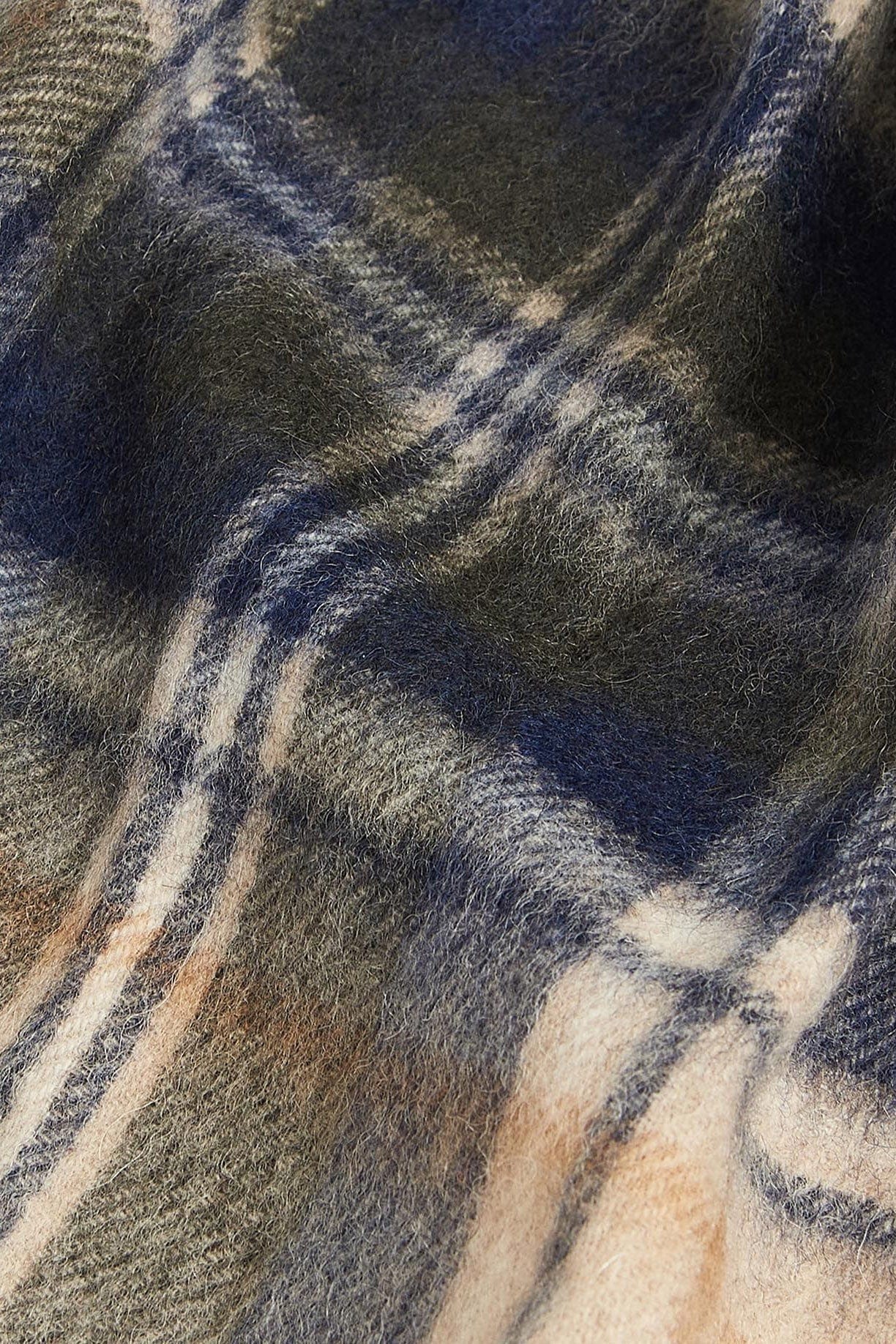 New Check Tartan Scarf - Sand Beige Plaid - Image 5