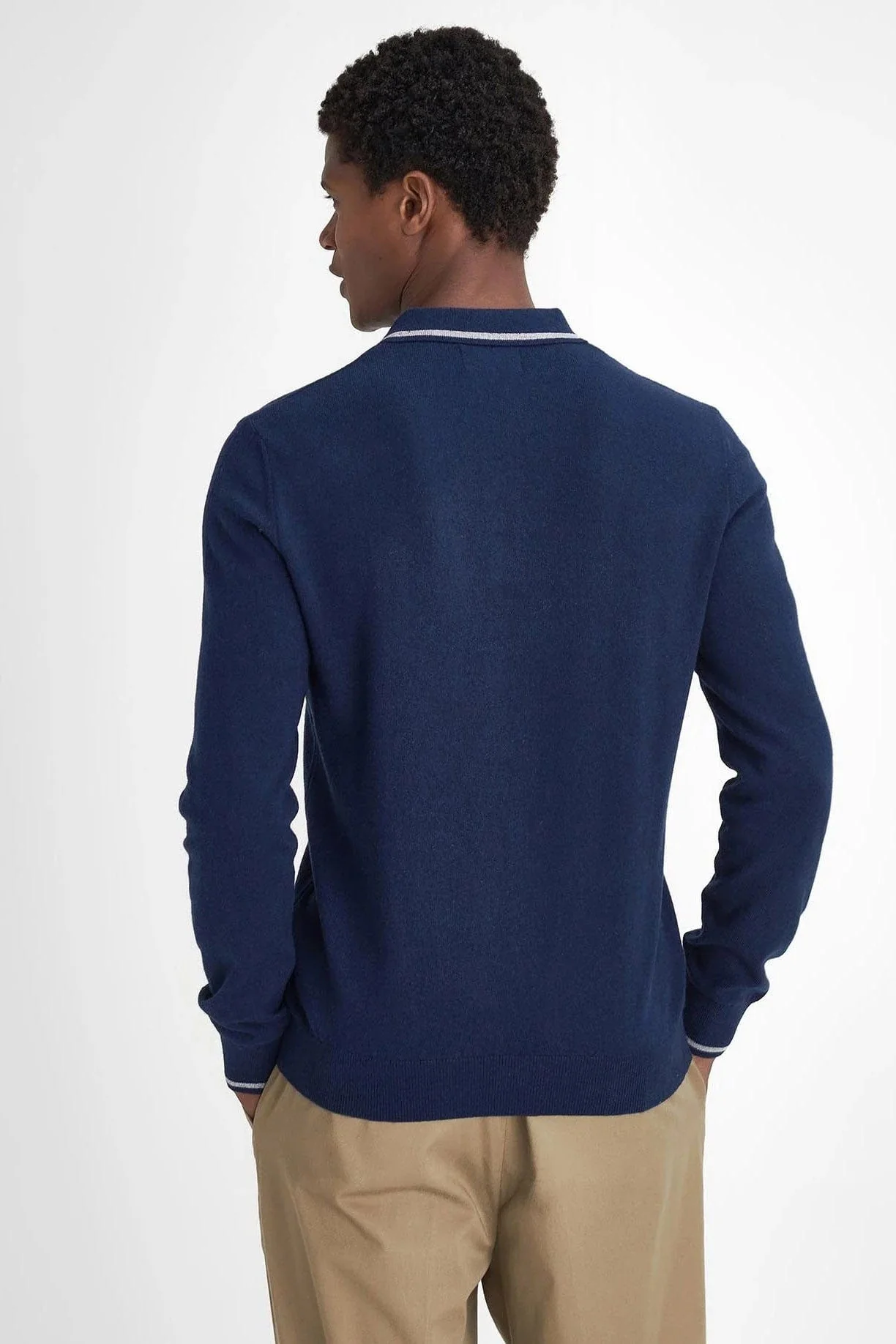 Nocton Knitted Polo Shirt - Navy - Image 3