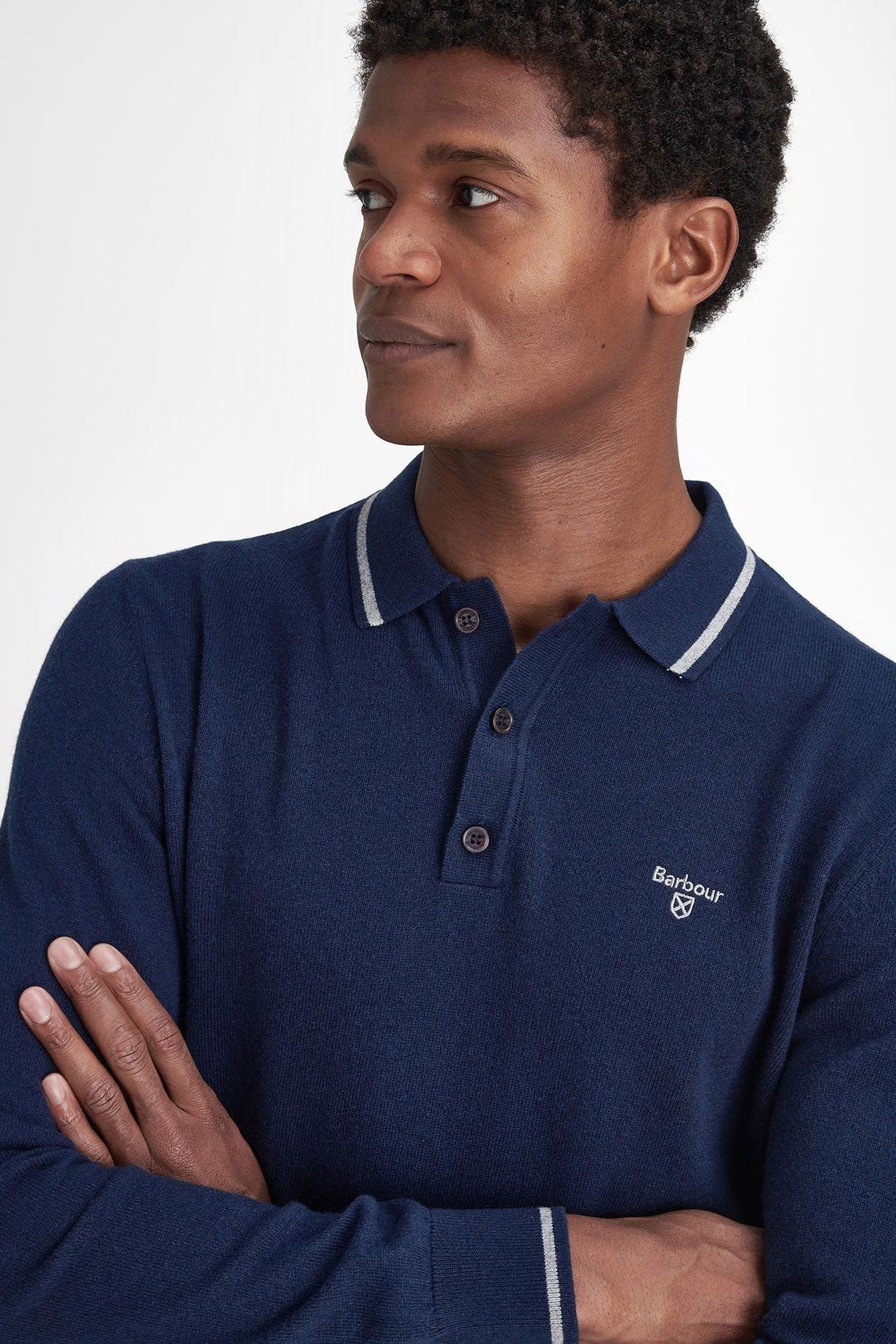 Nocton Knitted Polo Shirt - Navy - Image 4